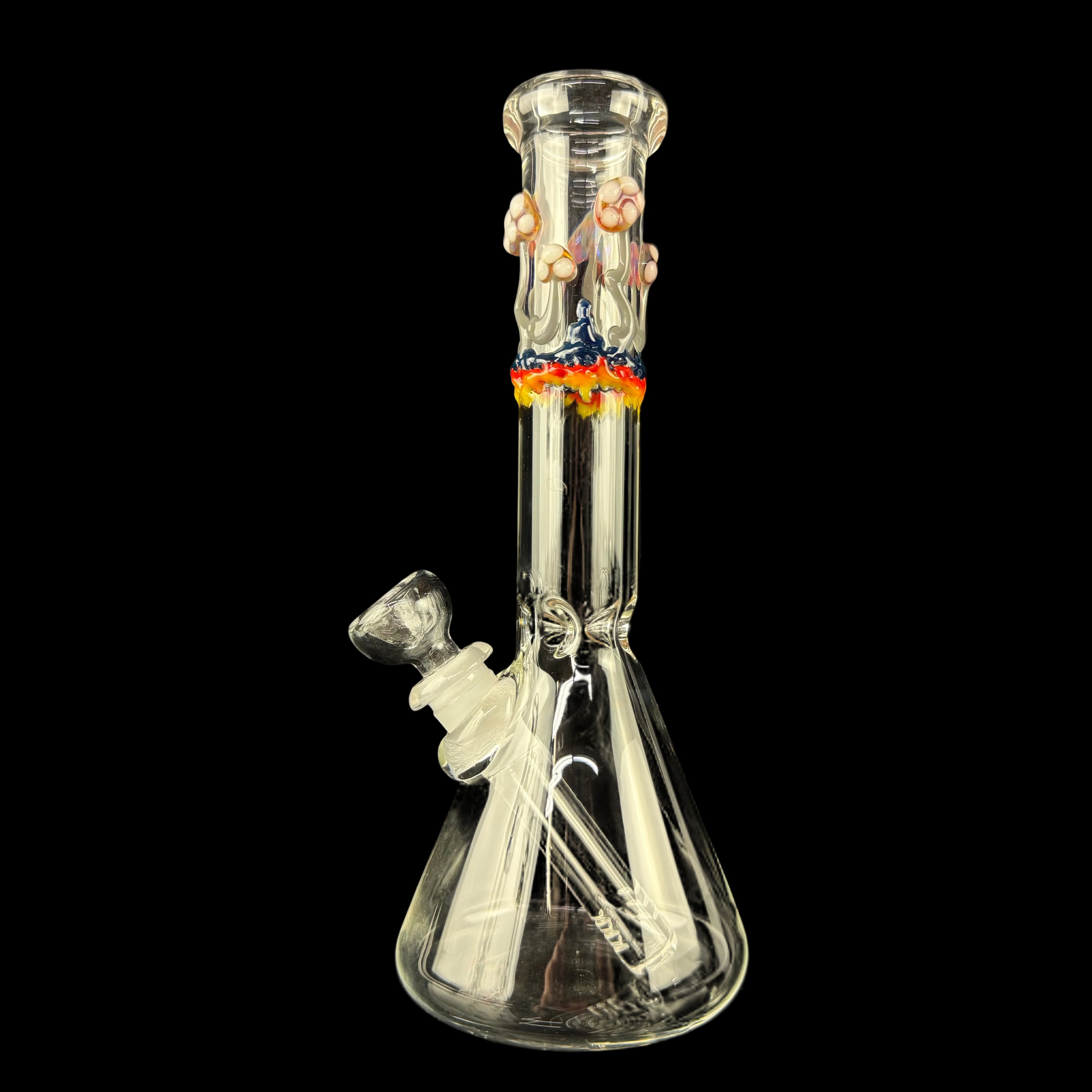 "Mushrooms" 32mm Beaker Waterpipe by Mary Jane's Glass