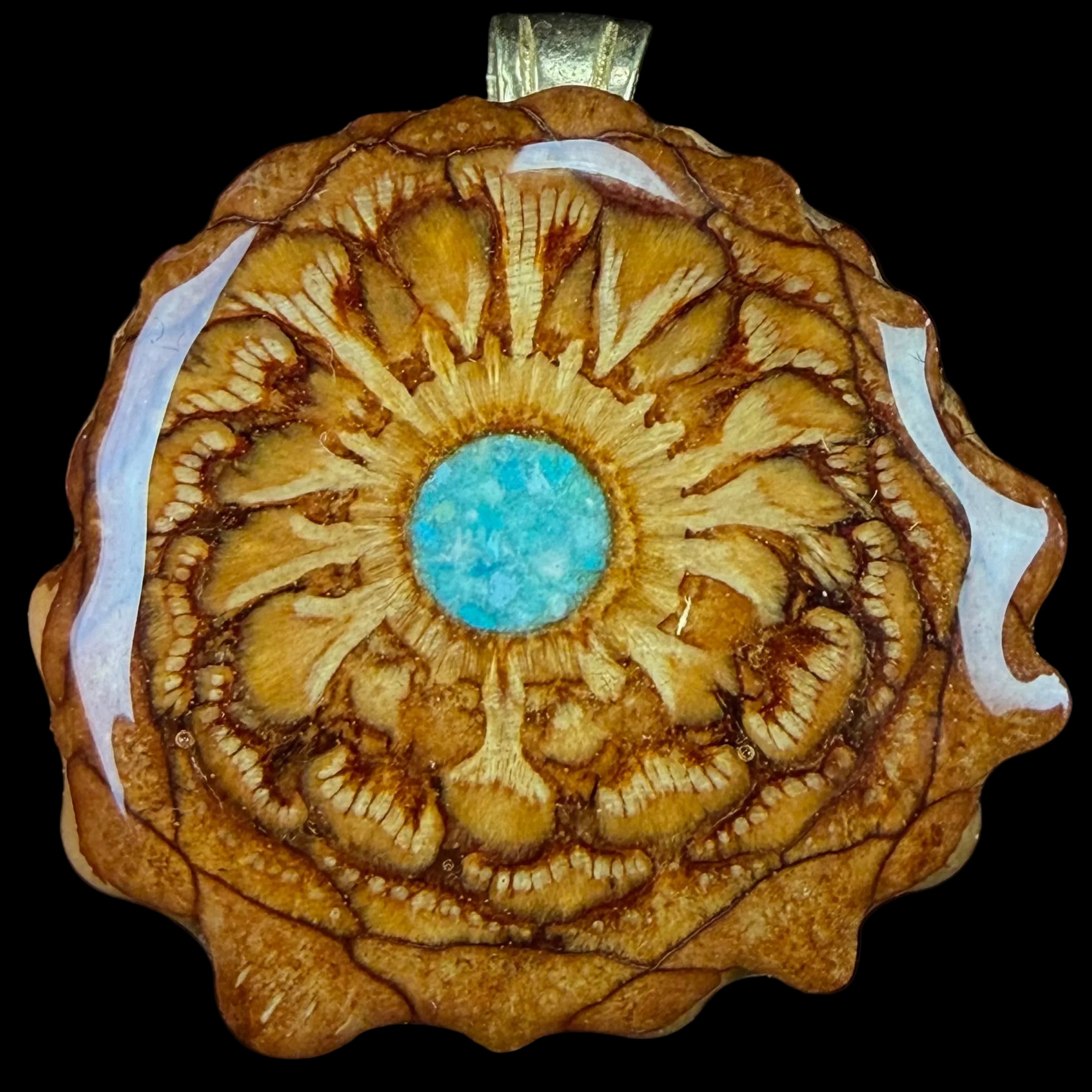 *Mini* Crushed Turquoise (Glow)  Pendant by Third Eye Pinecones