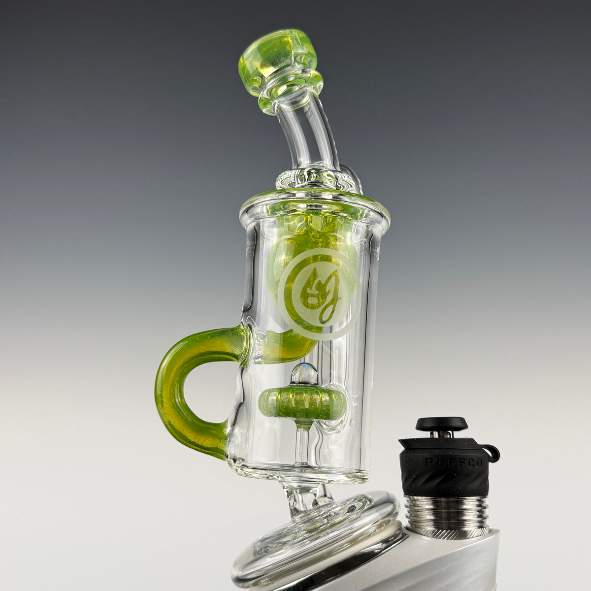 "Lime Drop" Opal Perc Incycler Puffco Top by OJ Flame