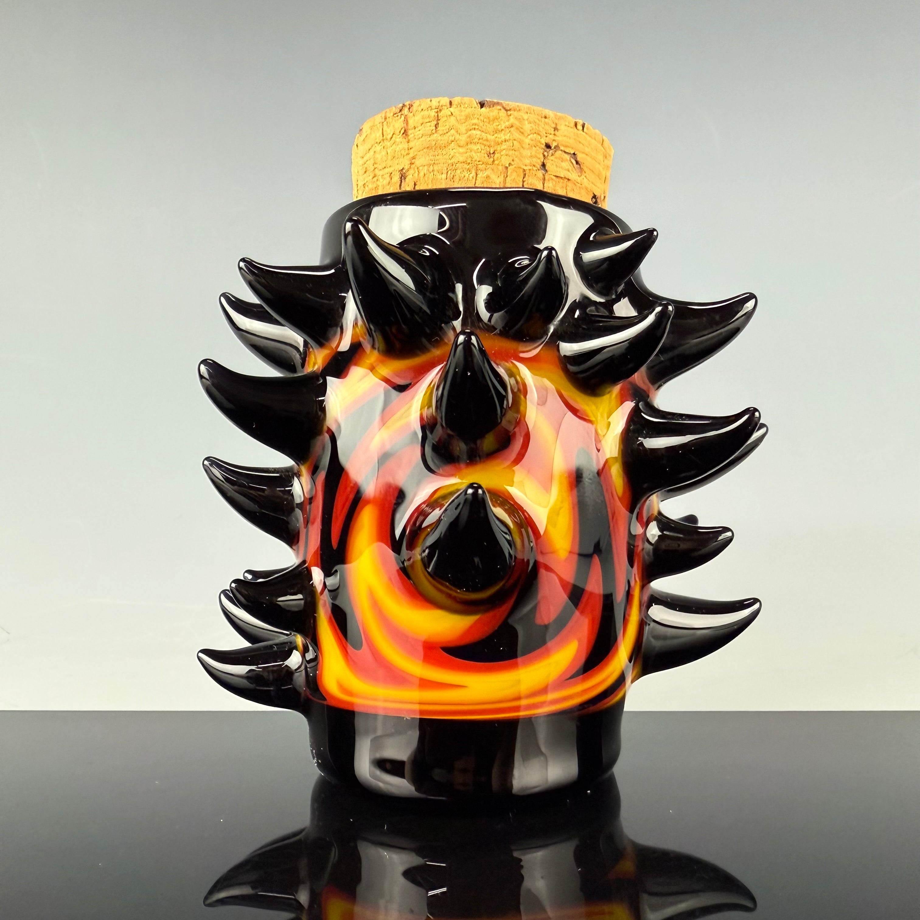 "Multicolor Wig Wag" Spiked Nug Jar by Carsten Carlile