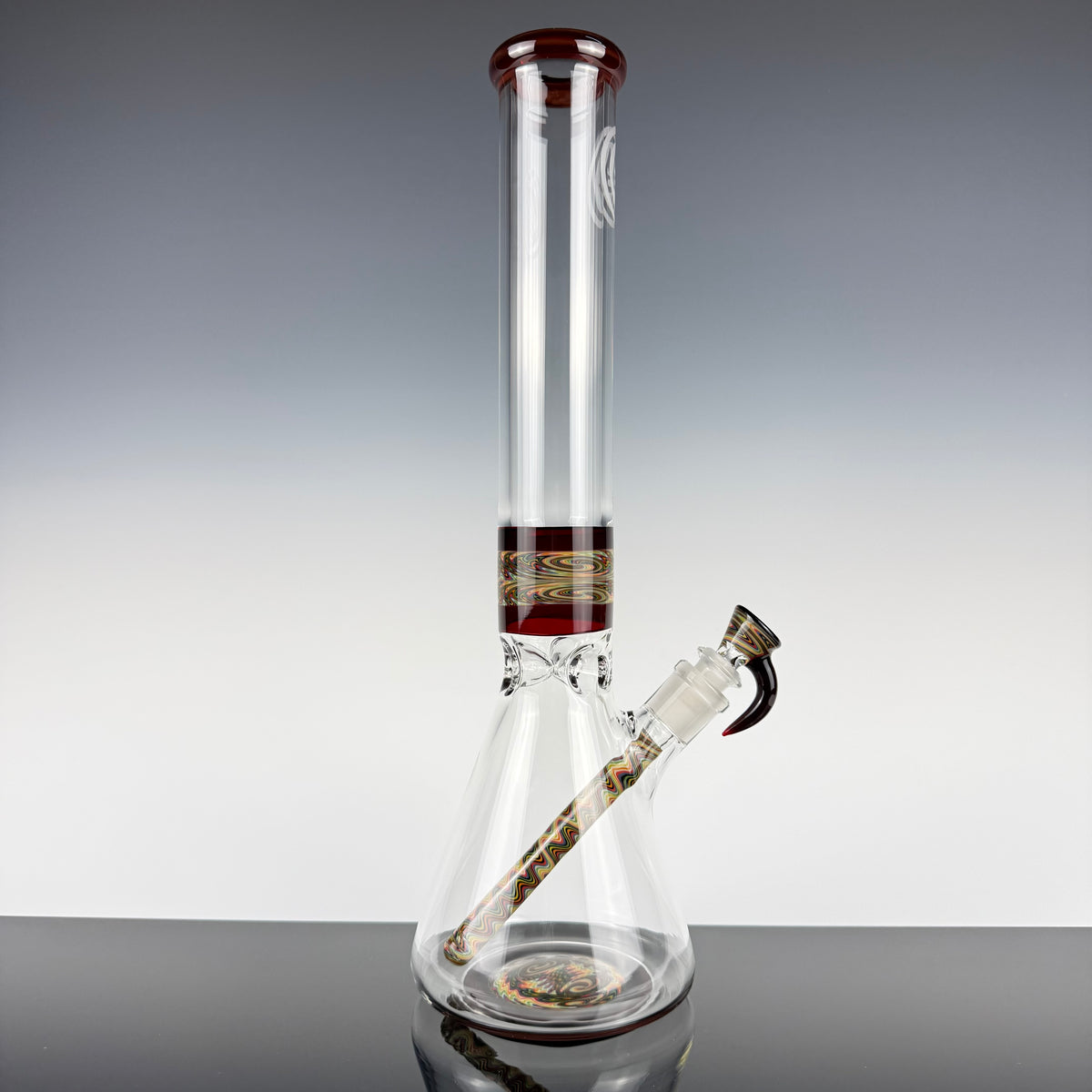 "Red Elvis" Sectional 16" Wig Wag Beaker by OJ Flame