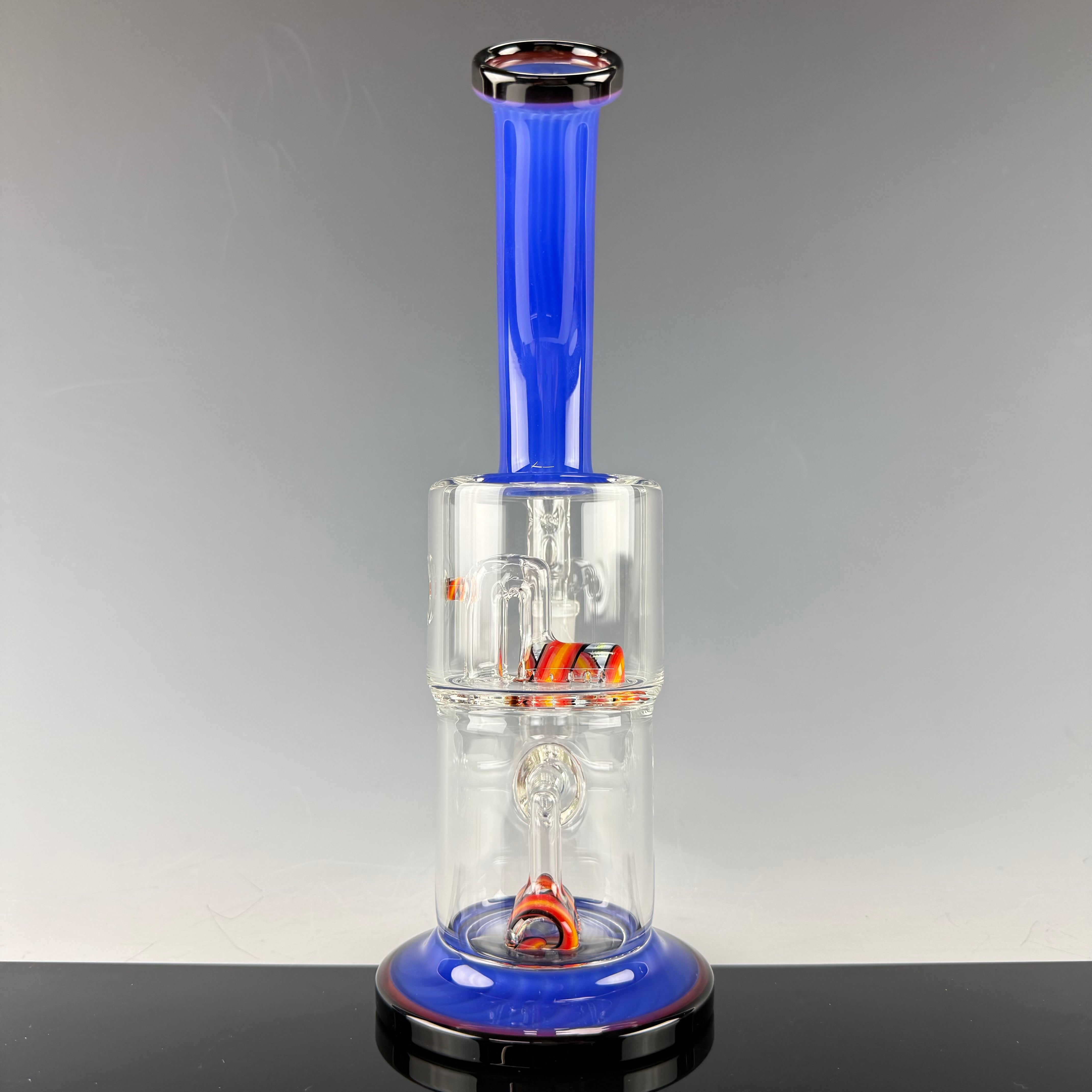 "Blue Cheese" (Full Color Foot & Mouthpiece)  Double Hex by Toro Glass