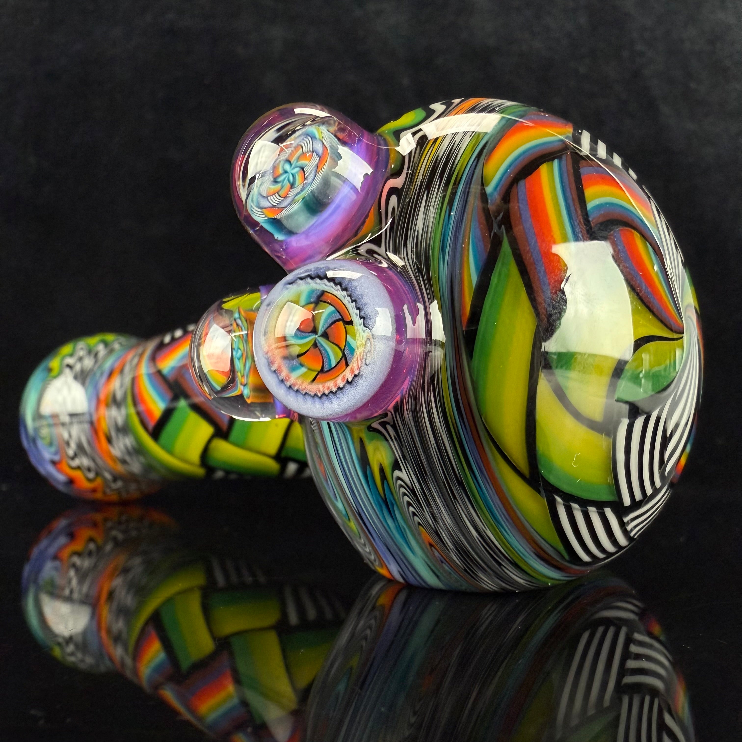 9 Section Heady Basket Weave Spoon #2 by KJH Glass