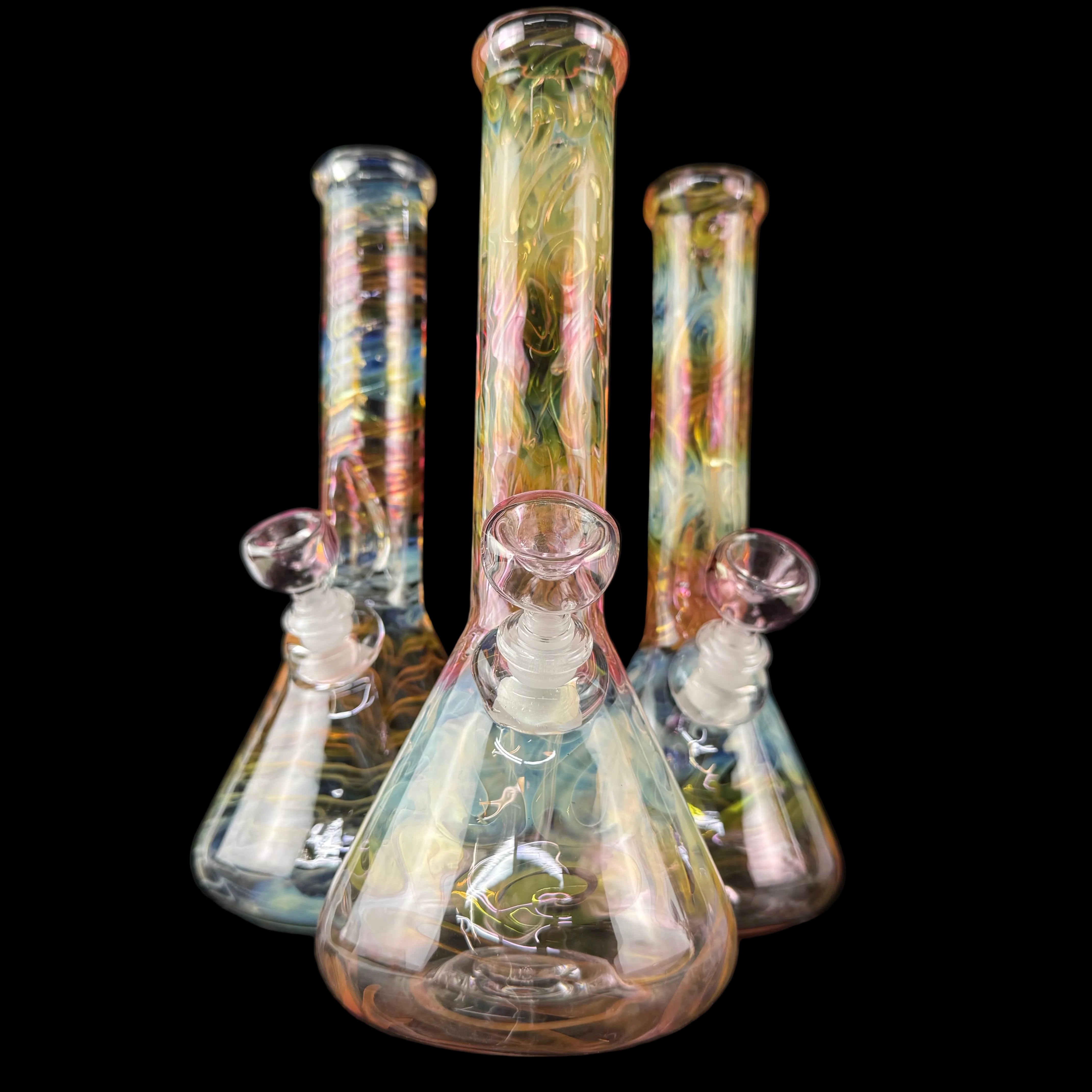 Fully-Gold Fumed 38mm Beaker Waterpipe by Mary Jane's Glass