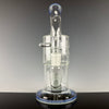 "Blue & Green" (Colored Foot & Mouthpiece) Double Froth by Toro Glass