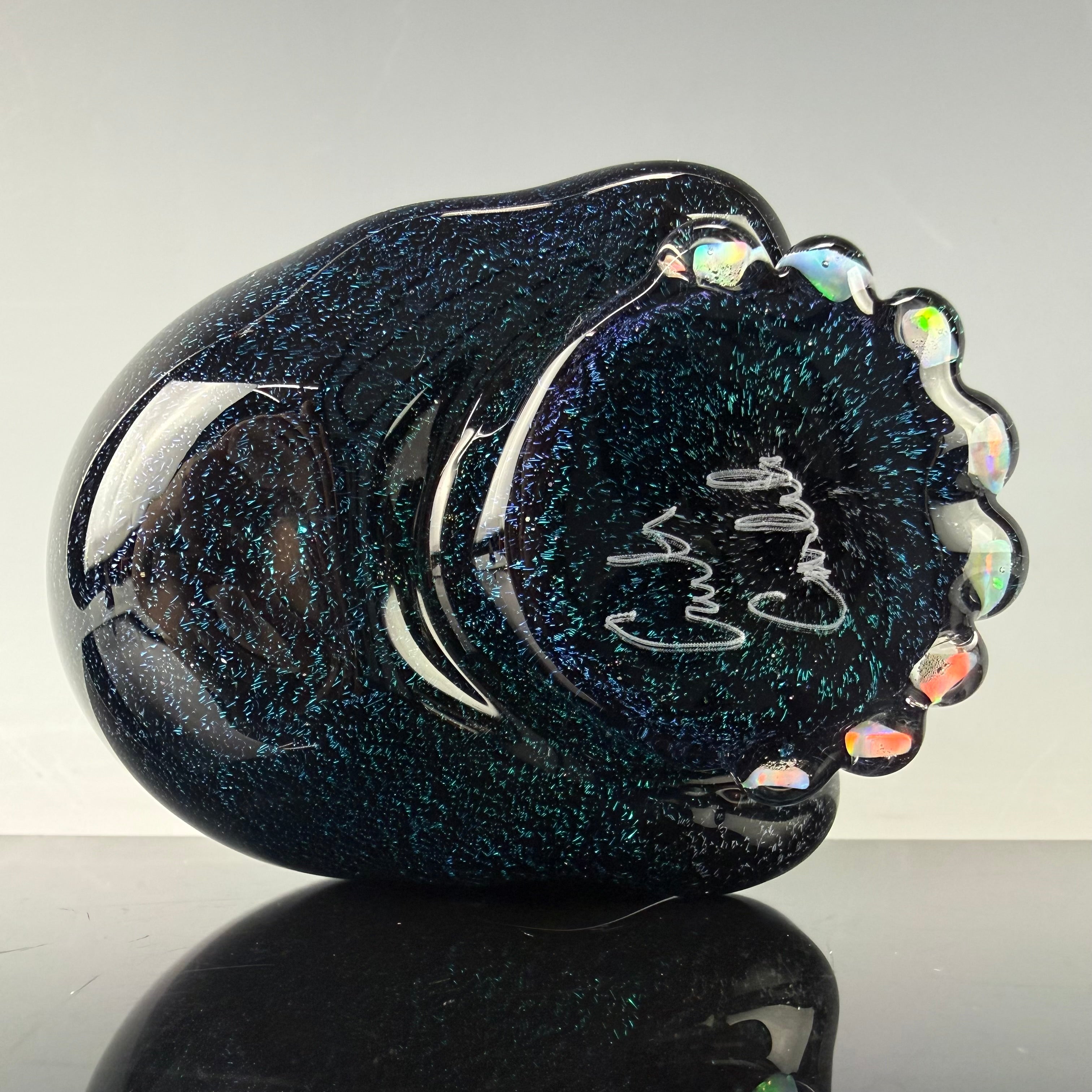 "Green Dichroic over Black" Skull Shredder by Carsten Carlile