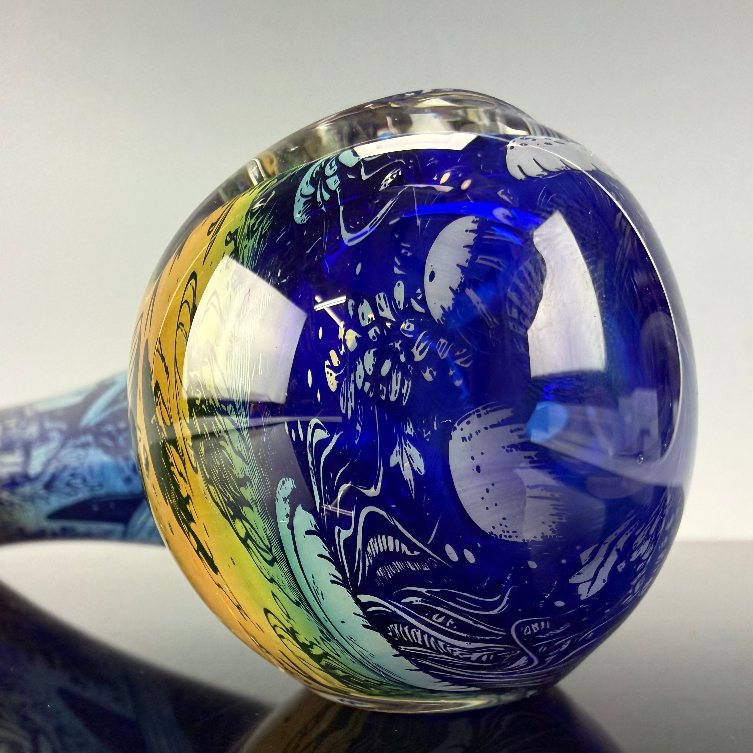 "Mermaid" Laser Etched Handpipe by Elevator Glass