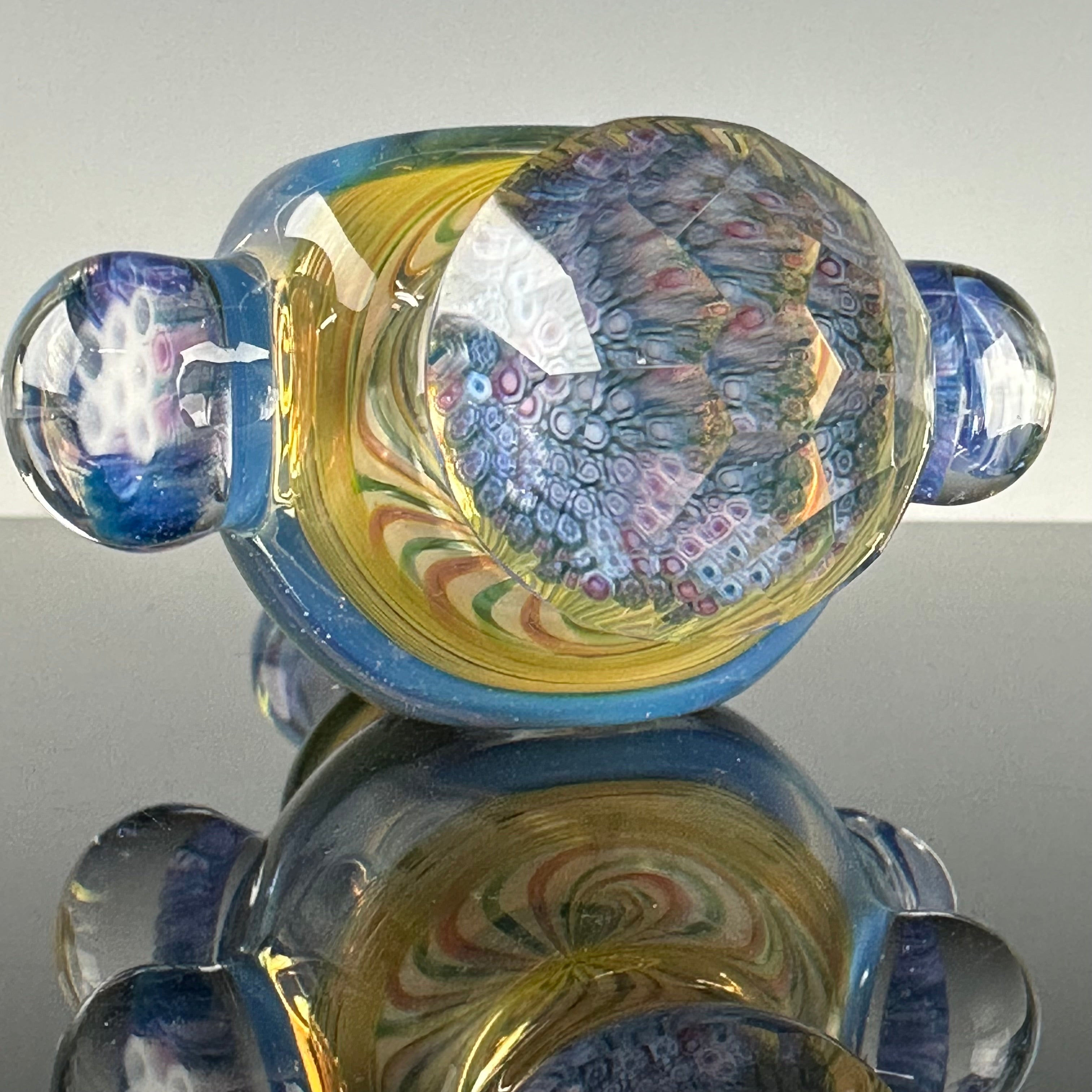 Heady Faceted Colab Handpipe by Gabe Mack X Oats Glass X Fractal Faceting
