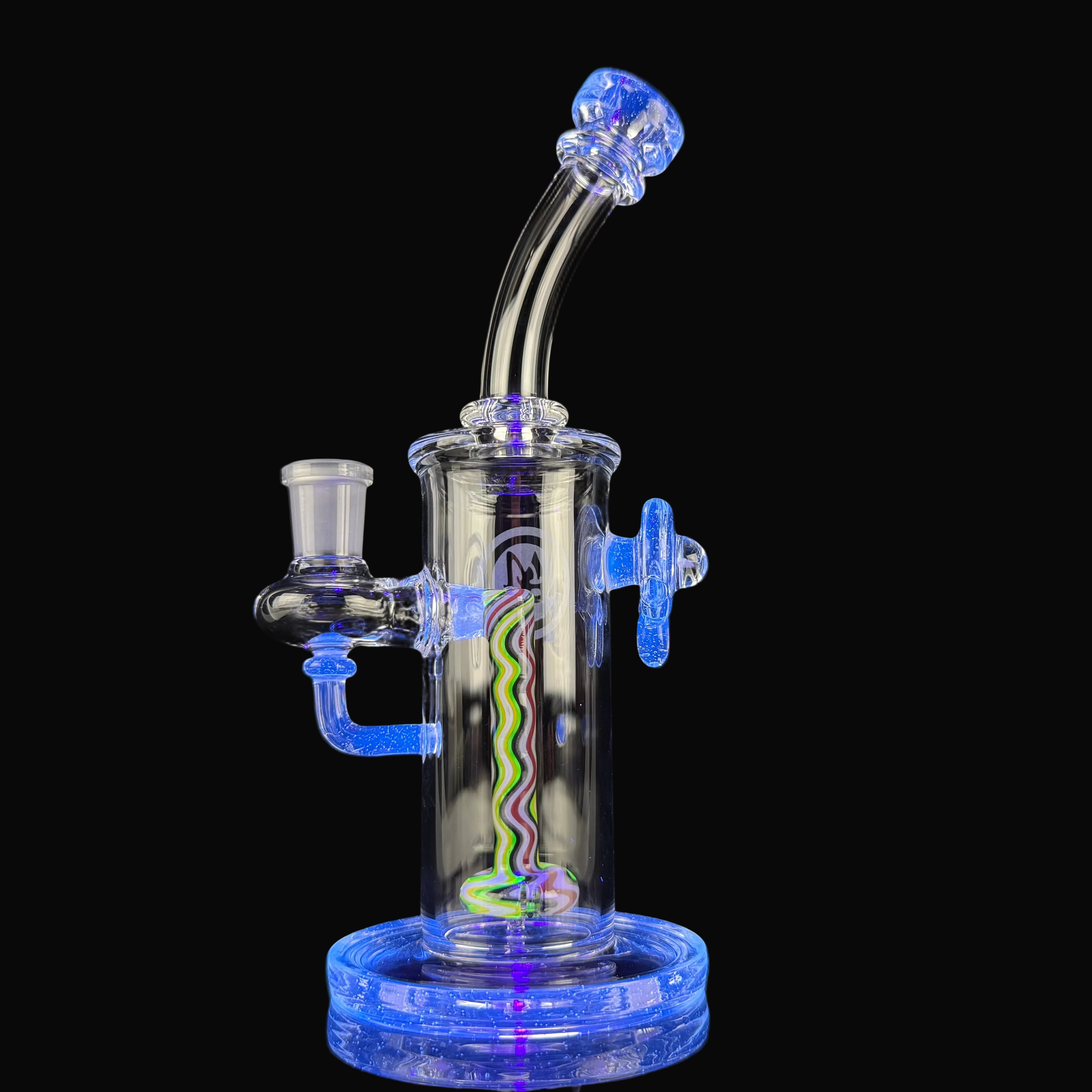 "Blue V" UV Reactive Wig Wag Showerhead Rig by OJ Flame