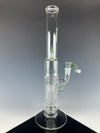 "Egyptian Green" Partial Accent Straight Neck Solid Foot Pillar Perc by Sovereignty Glass