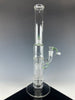 "Egyptian Green" Partial Accent Straight Neck Solid Foot Pillar Perc by Sovereignty Glass