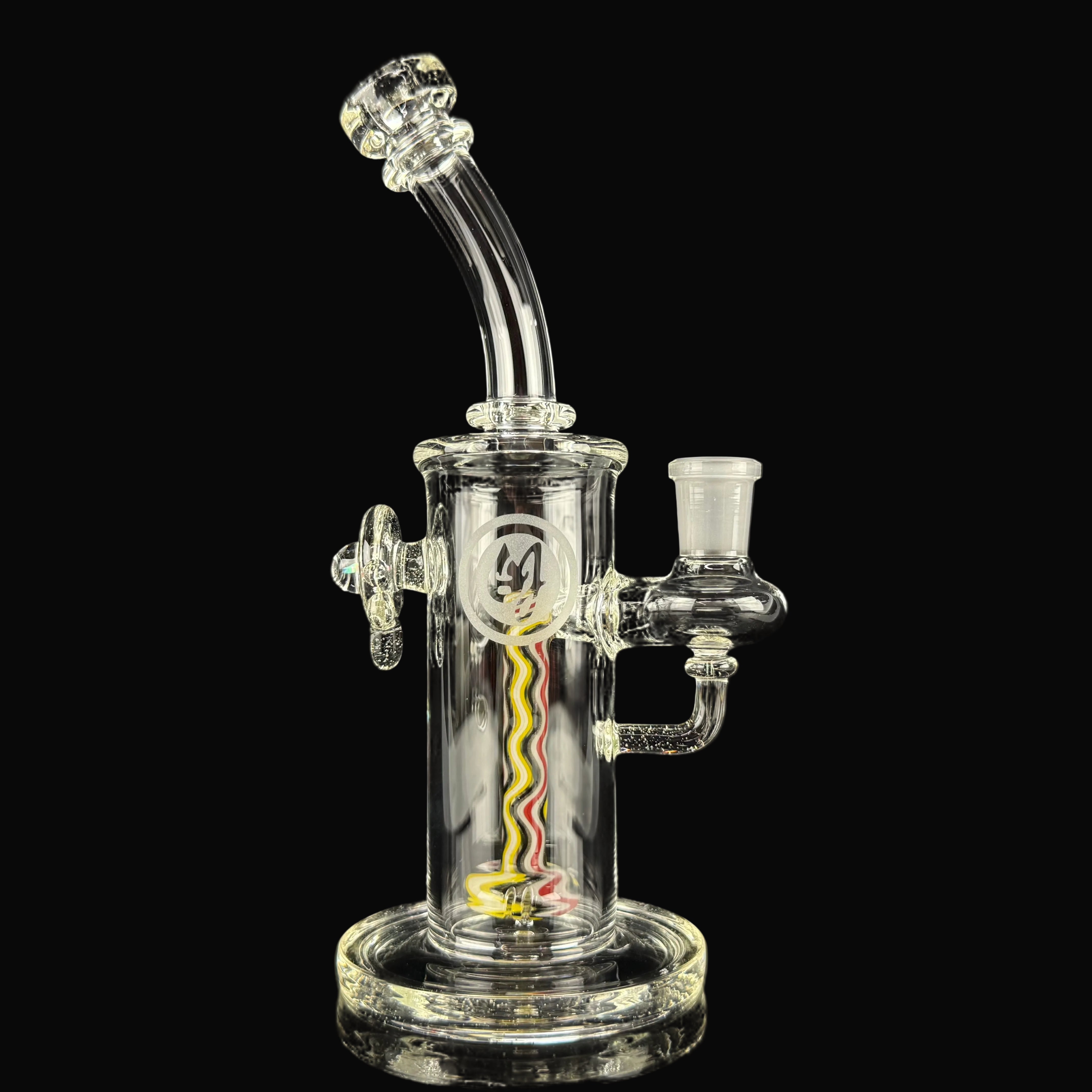 "Blue V" UV Reactive Wig Wag Showerhead Rig by OJ Flame