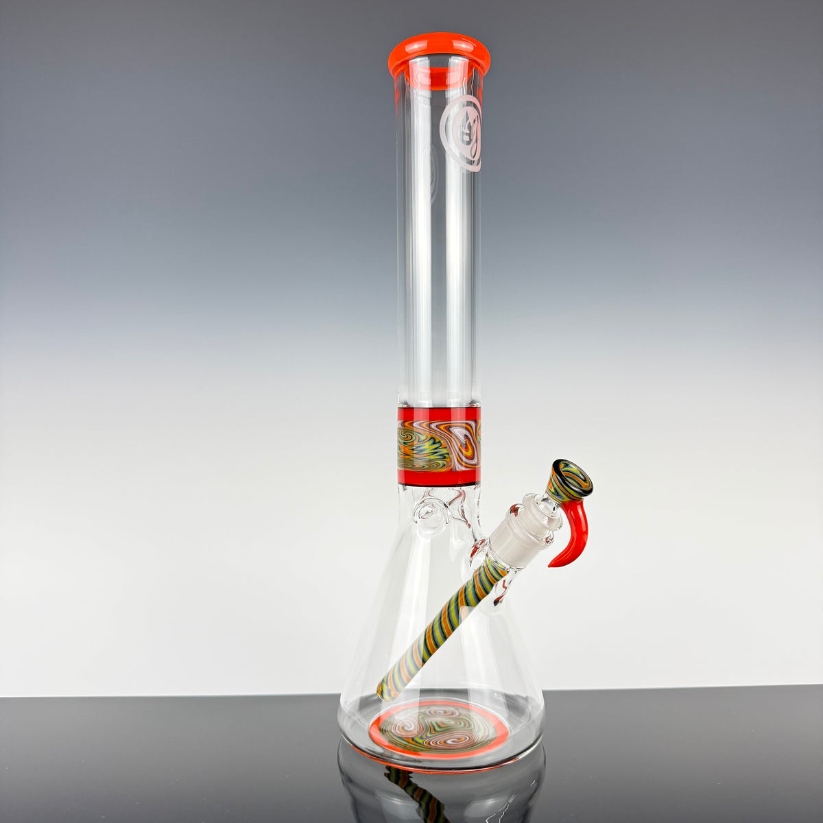 "Burnt Orange" Sectional 16" Wig Wag Beaker by OJ Flame
