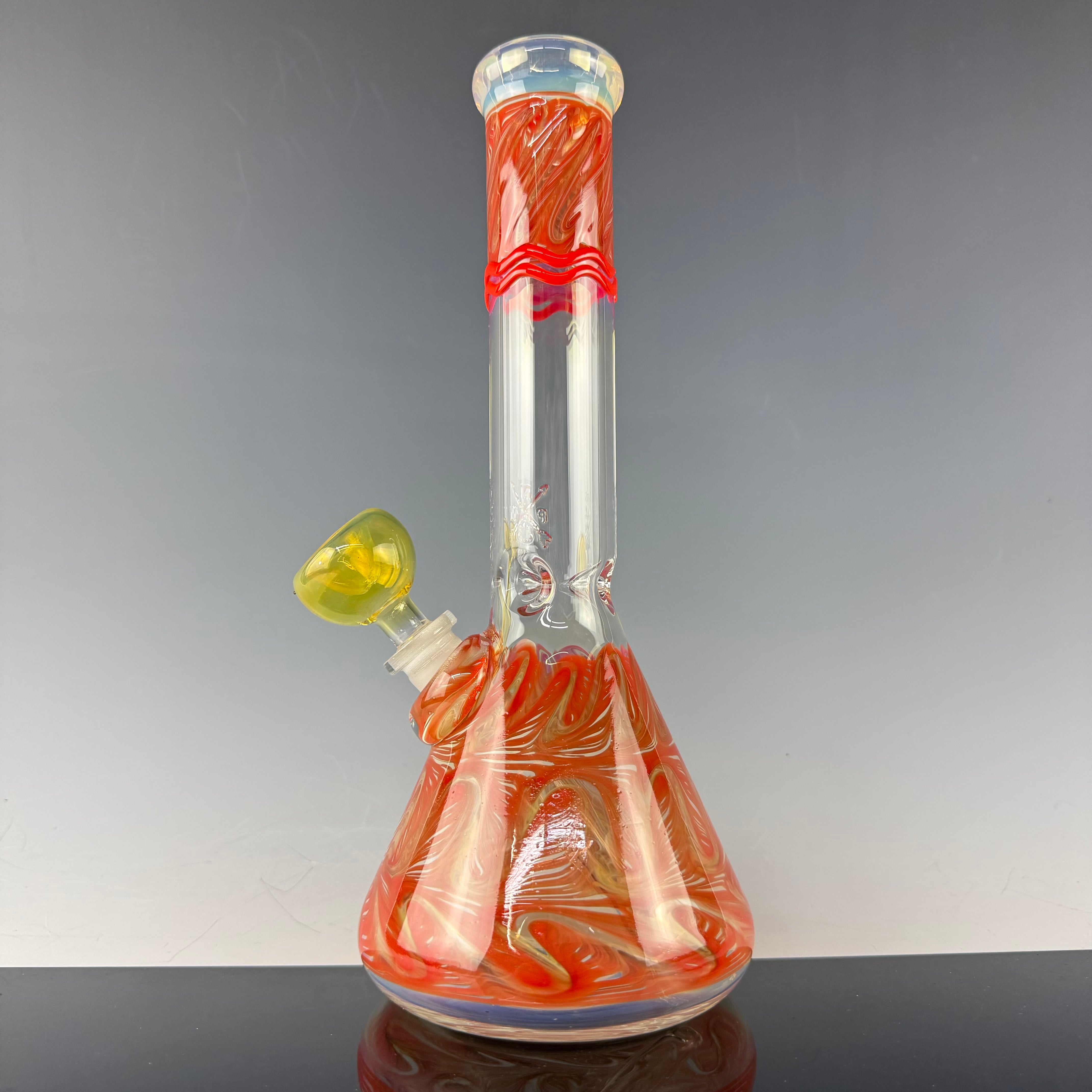 Wrap & Rake 38mm Beaker Waterpipe by Mary Jane's Glass