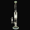 "White & Green Sparkle" (Worked) 7/13 Waterpipe by Toro Glass