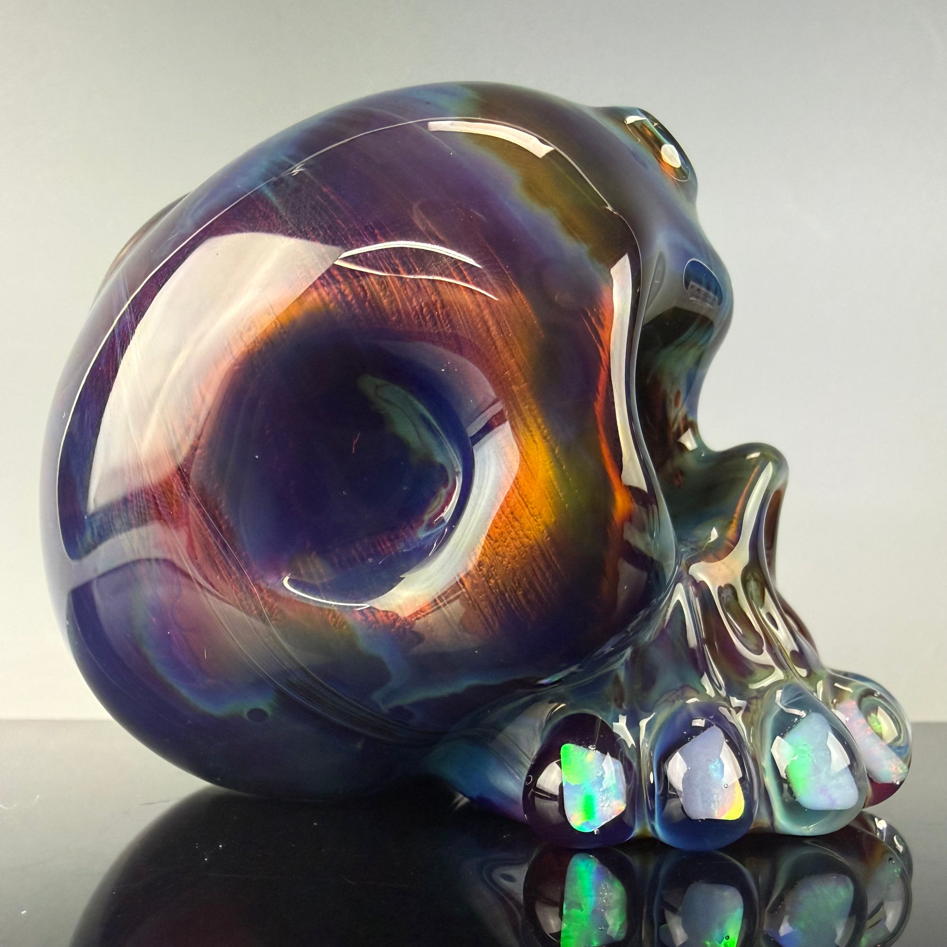 "Amber Purple over Electrum" Skull Shredder by Carsten Carlile