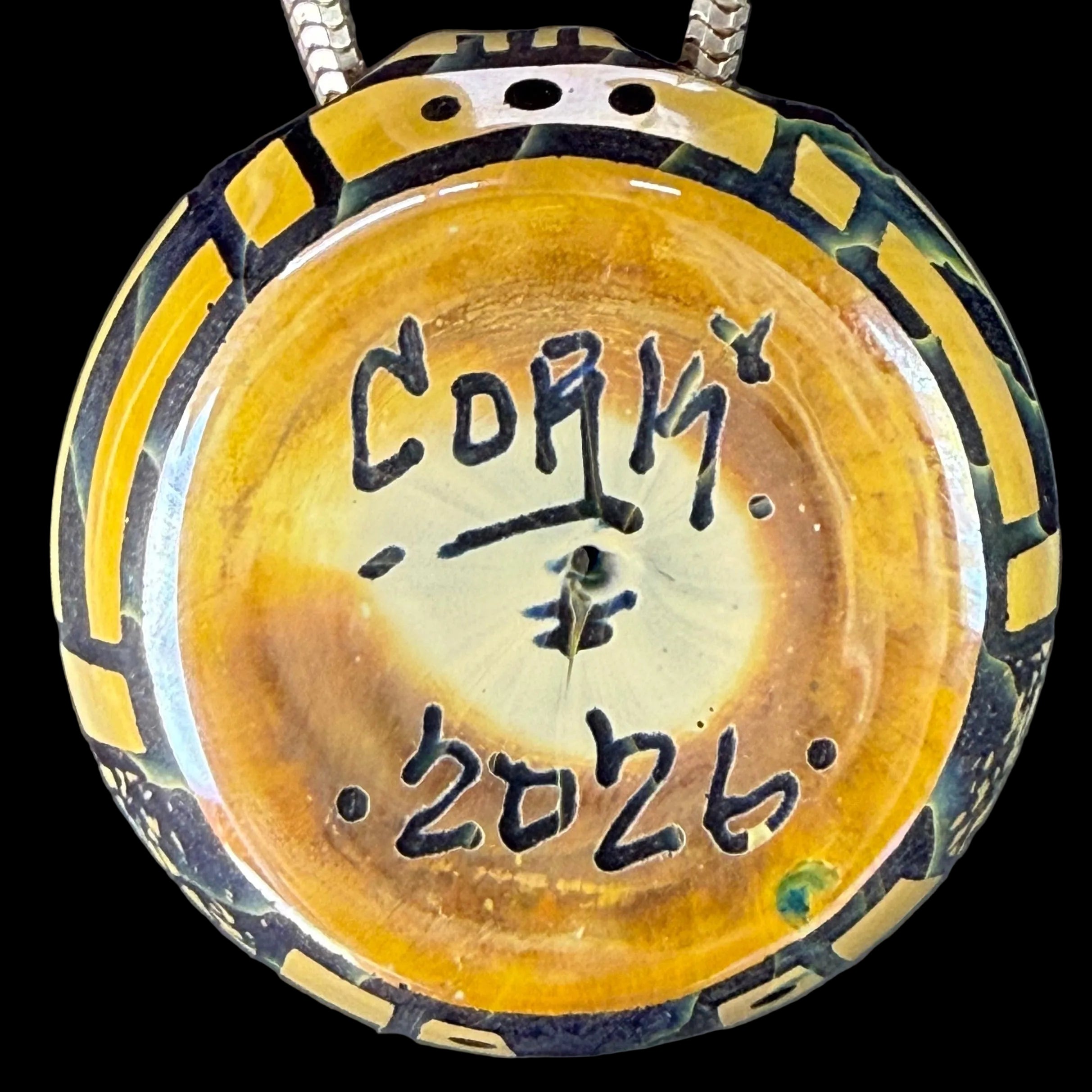 Crushed Opal Hand Carved Pendant by Corey Clark