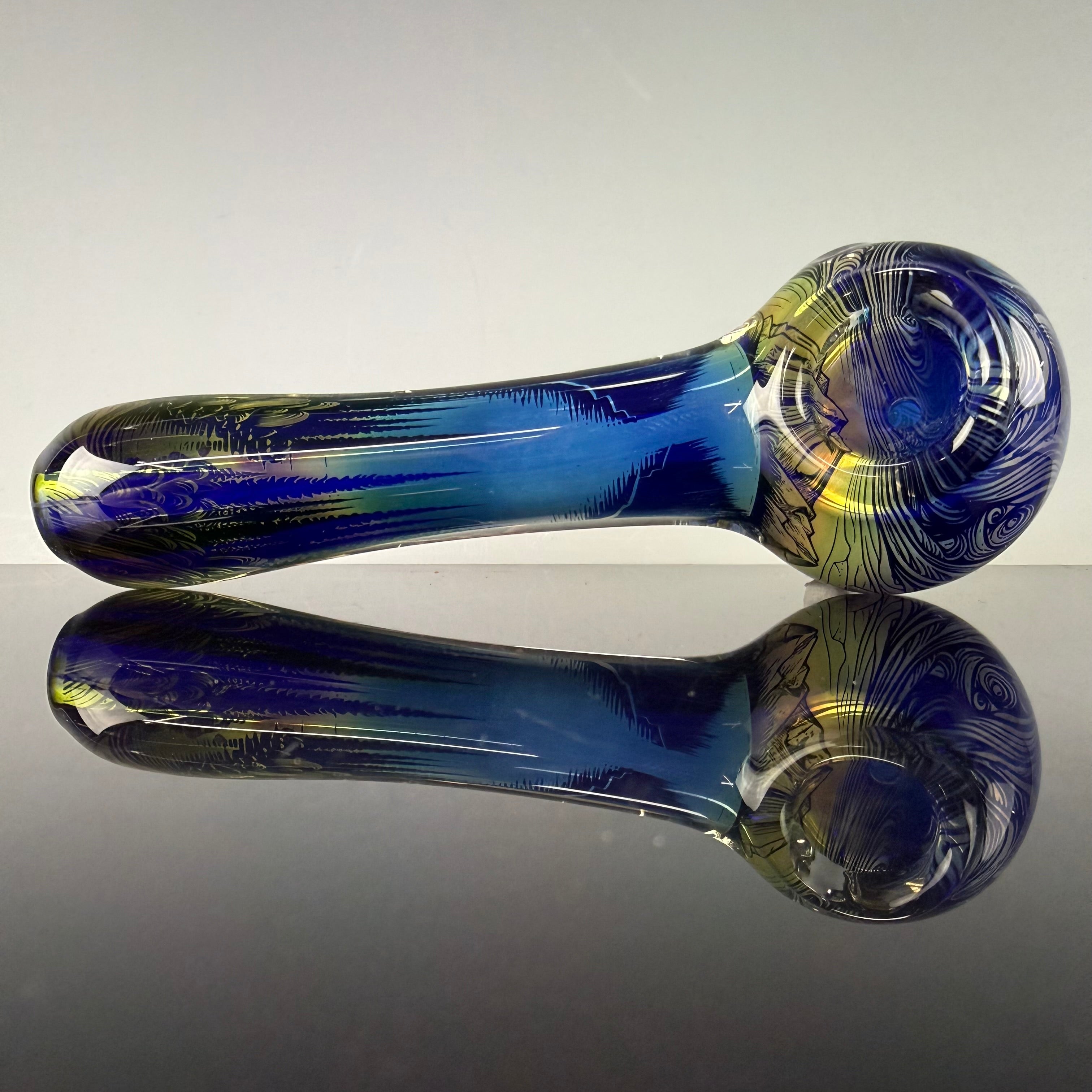 "Tahoe" Laser Etched Handpipe by Elevator Glass
