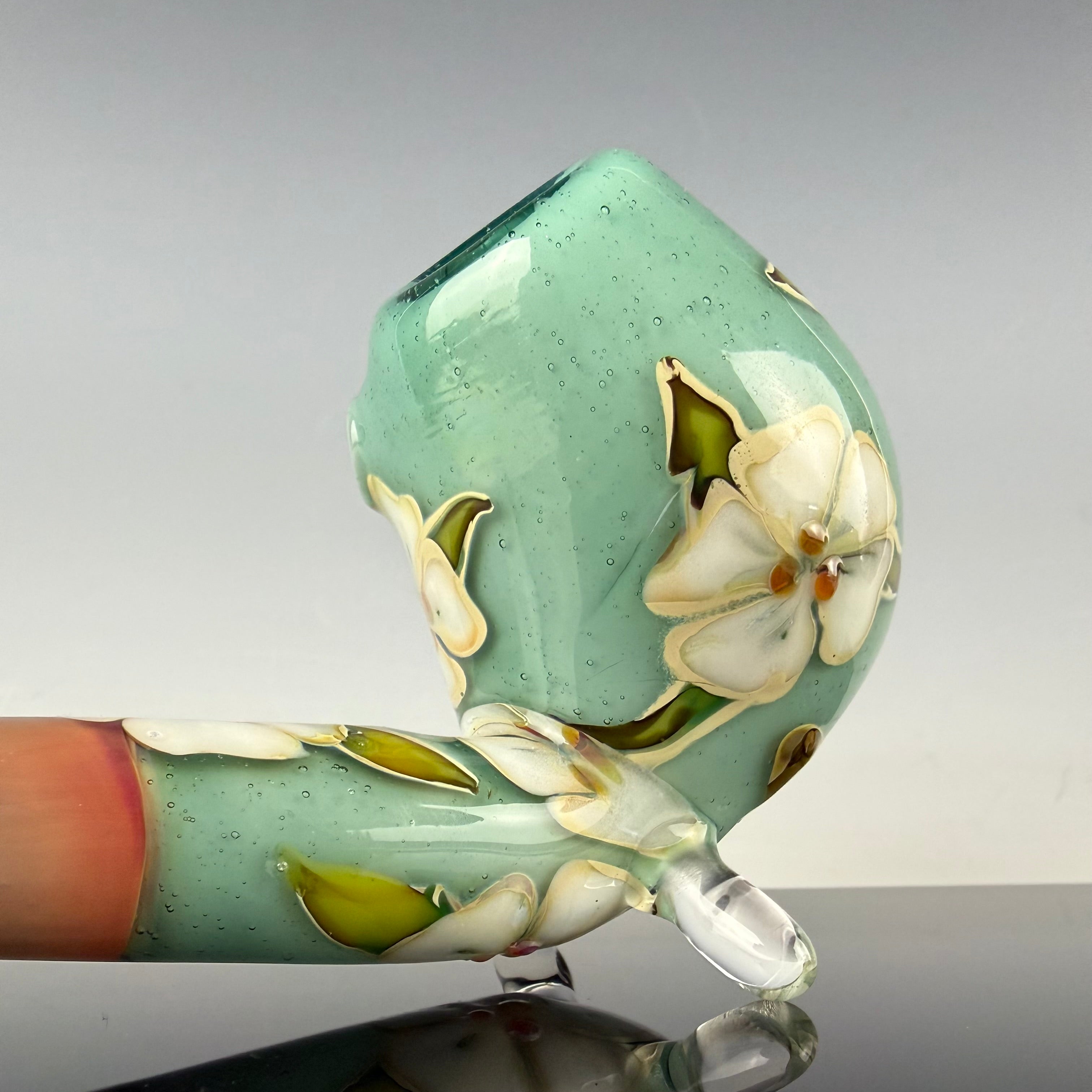 Aqua Azul "Floral" Sherlock by Sarita Glass