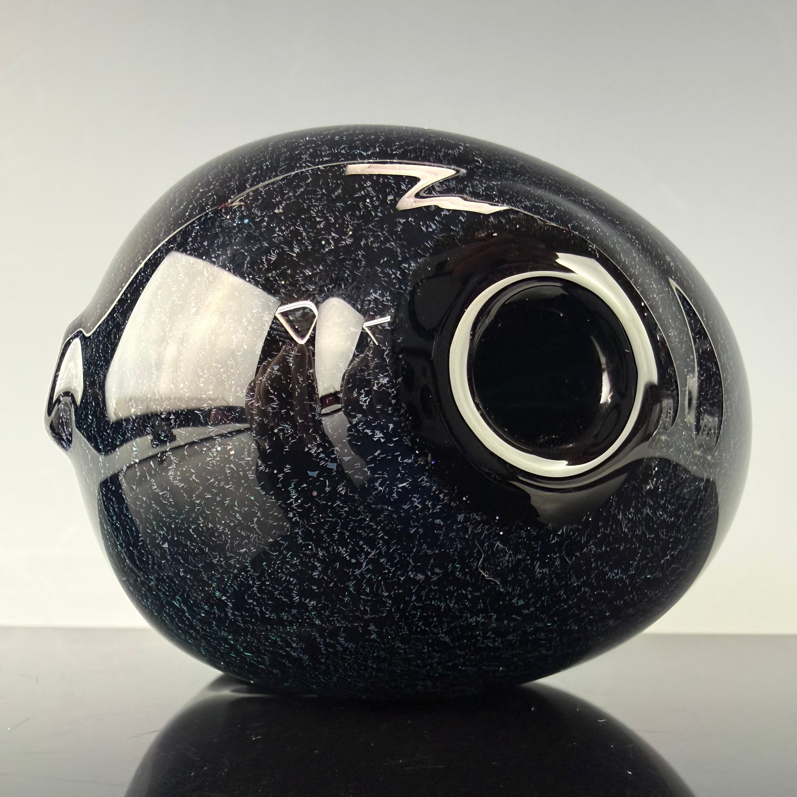 "Green Dichroic over Black" Skull Shredder by Carsten Carlile