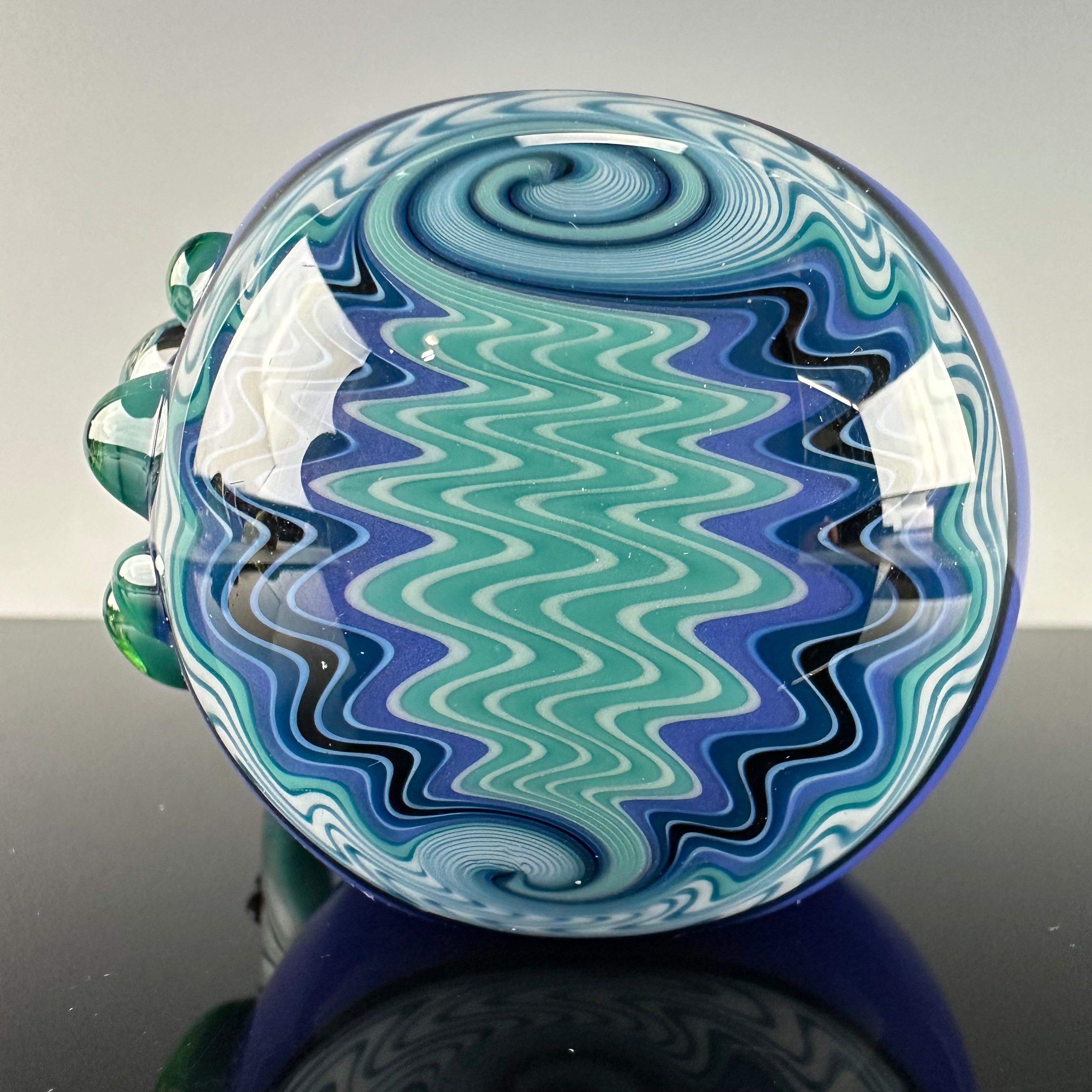 "Blue Cheese" Reversal Spoon by Blossom Glass