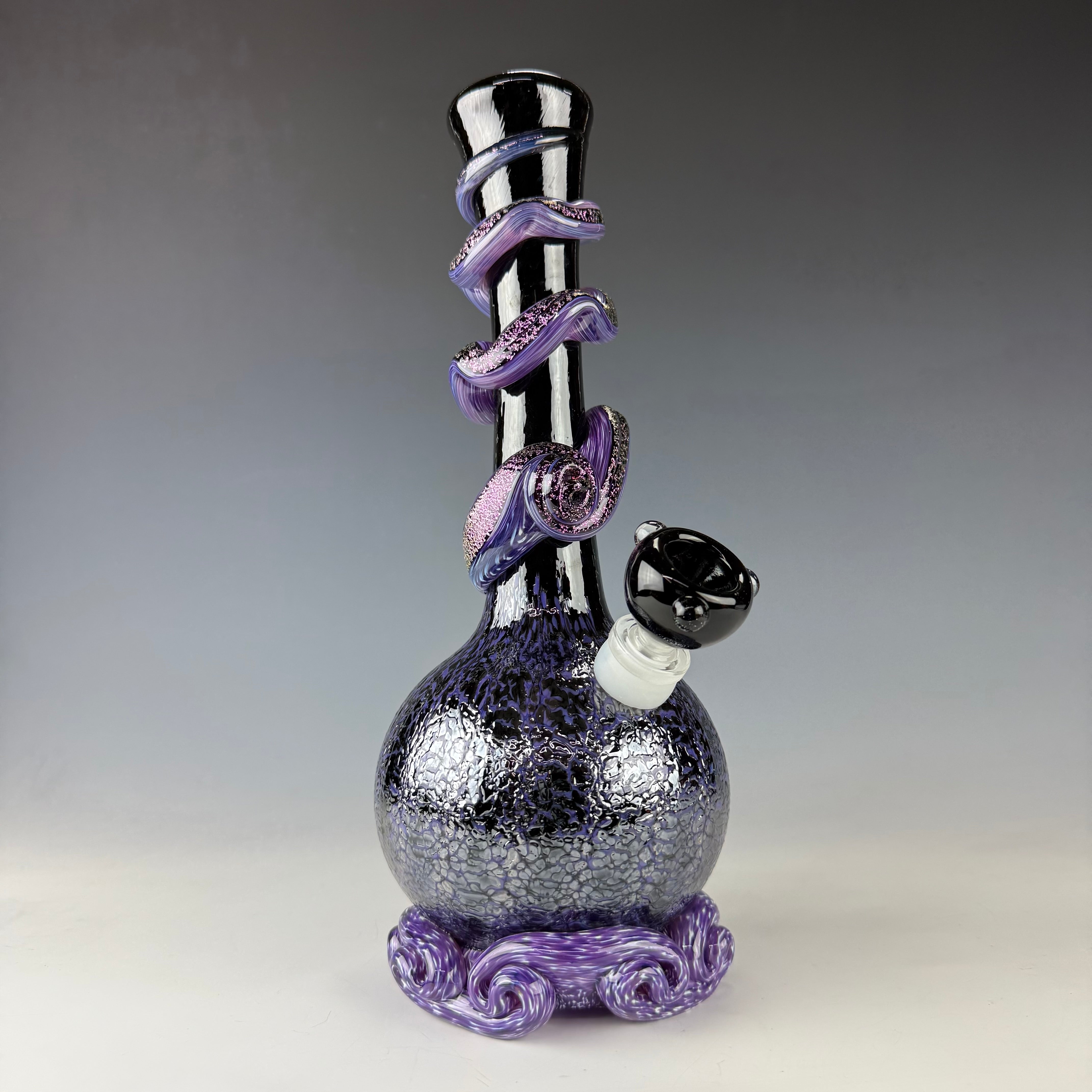 Waterpipe W/ Dichroic Wrap by Noble Glass