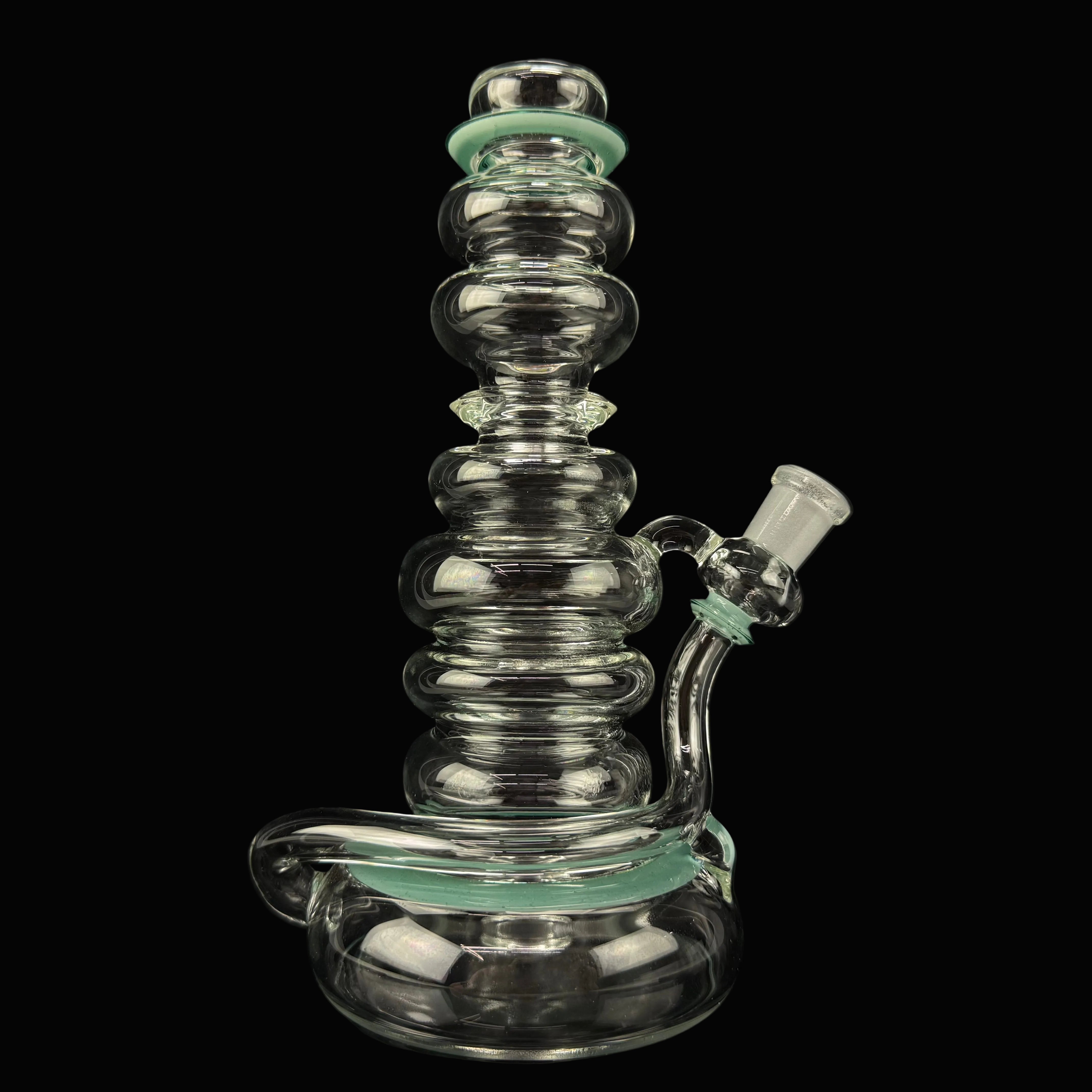 "Green Accented" "Daily Driver" Spinnerjet Waterpipe by Mike Philpot