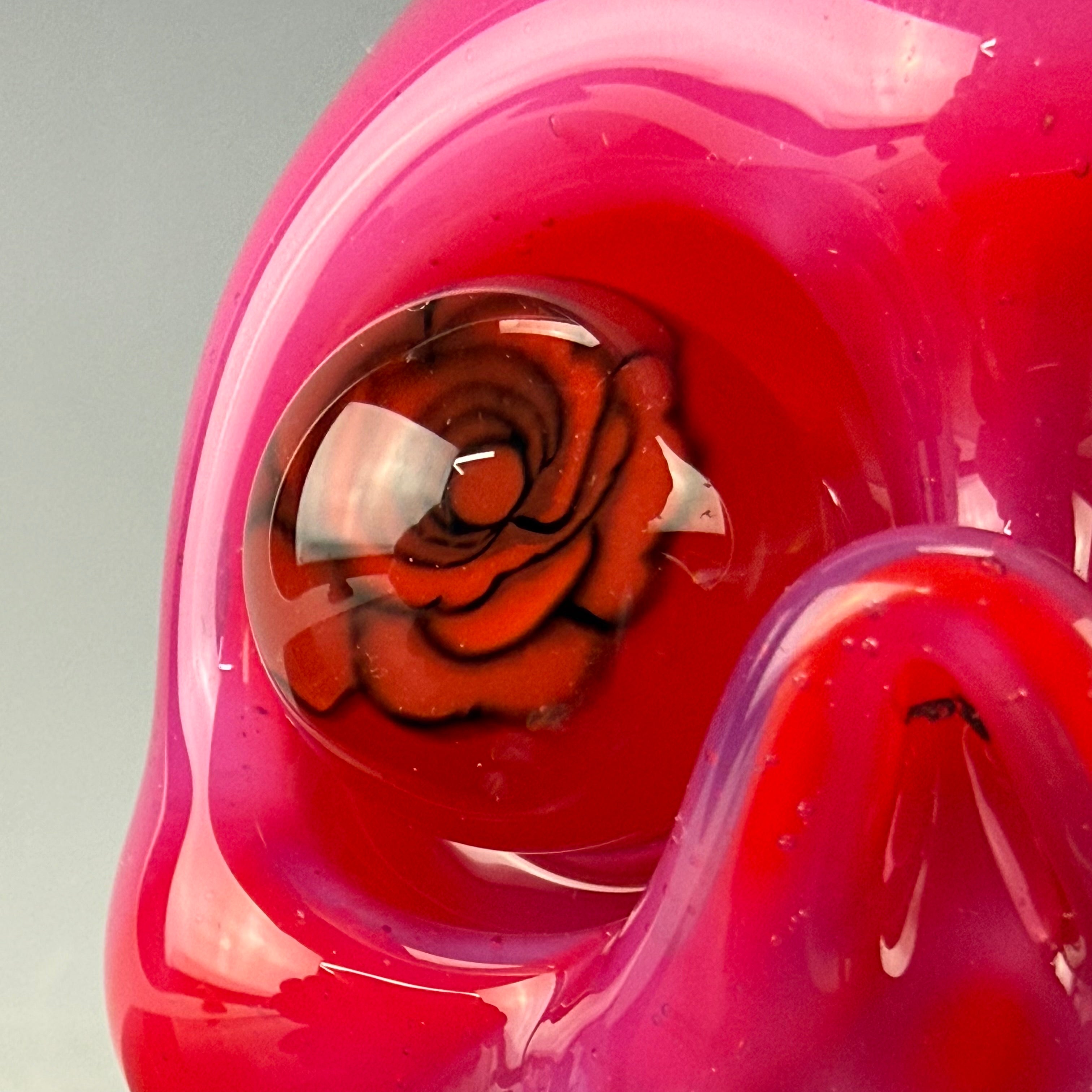 "Pink Slyme over Poppy" Skull Shredder by Carsten Carlile
