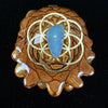 Australian Blue Opal With Gold Seed of Life Pendant by Third Eye Pinecones