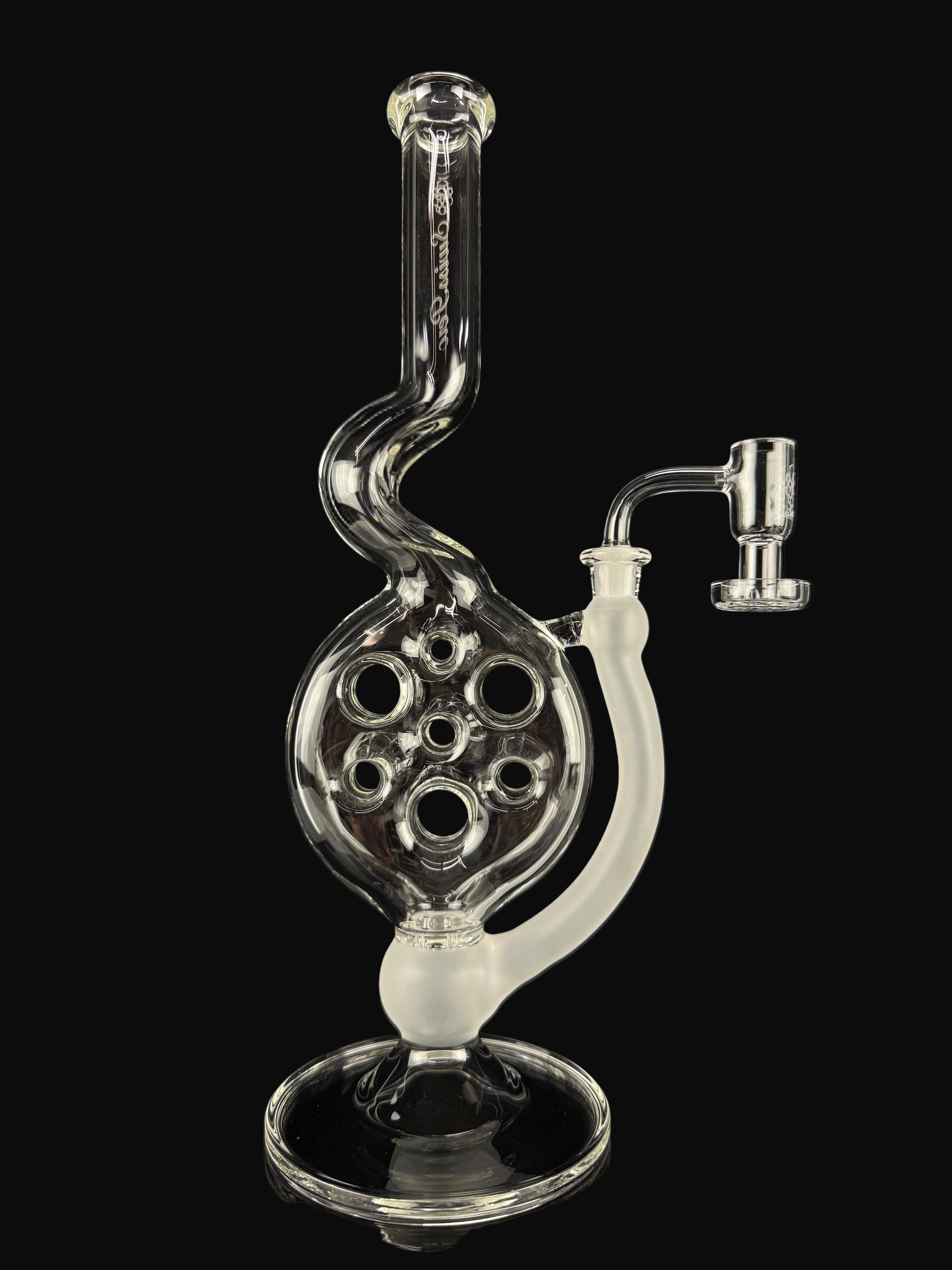 "Sandblasted 10mm Nano Sidefeeder" 7 Hole Waterpipe by Swiss Perc
