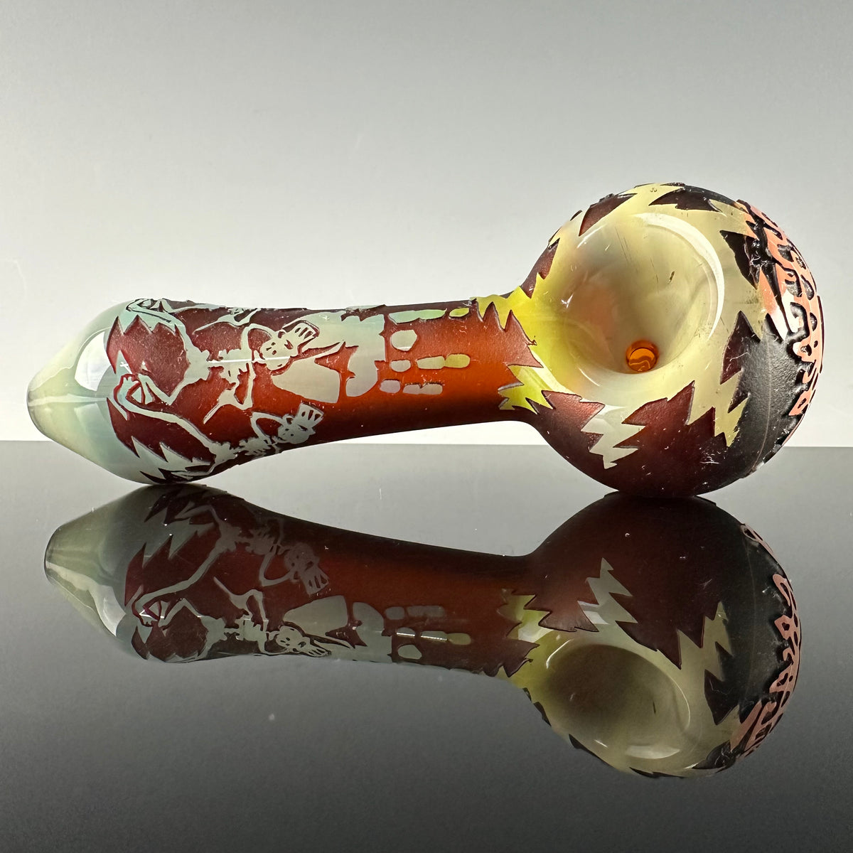 "Carved Cap" "Grateful Dead" Spoon by Liberty 503 Art Dogs Glass Shop