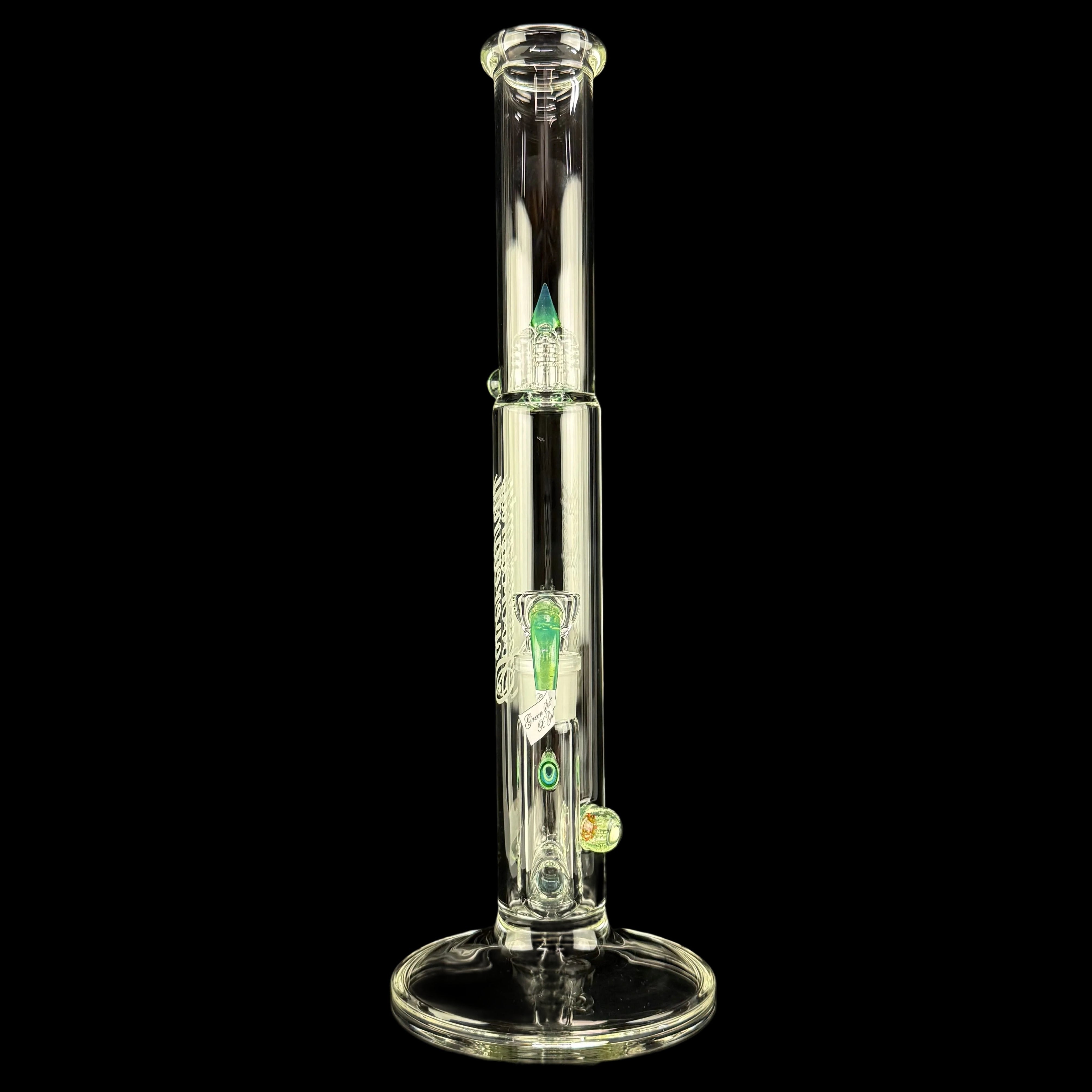MA "Green Stardust X Ghost" Bishop Stemline 20mm 6 Cut UpGrid + 2 Millies by Sovereignty Glass