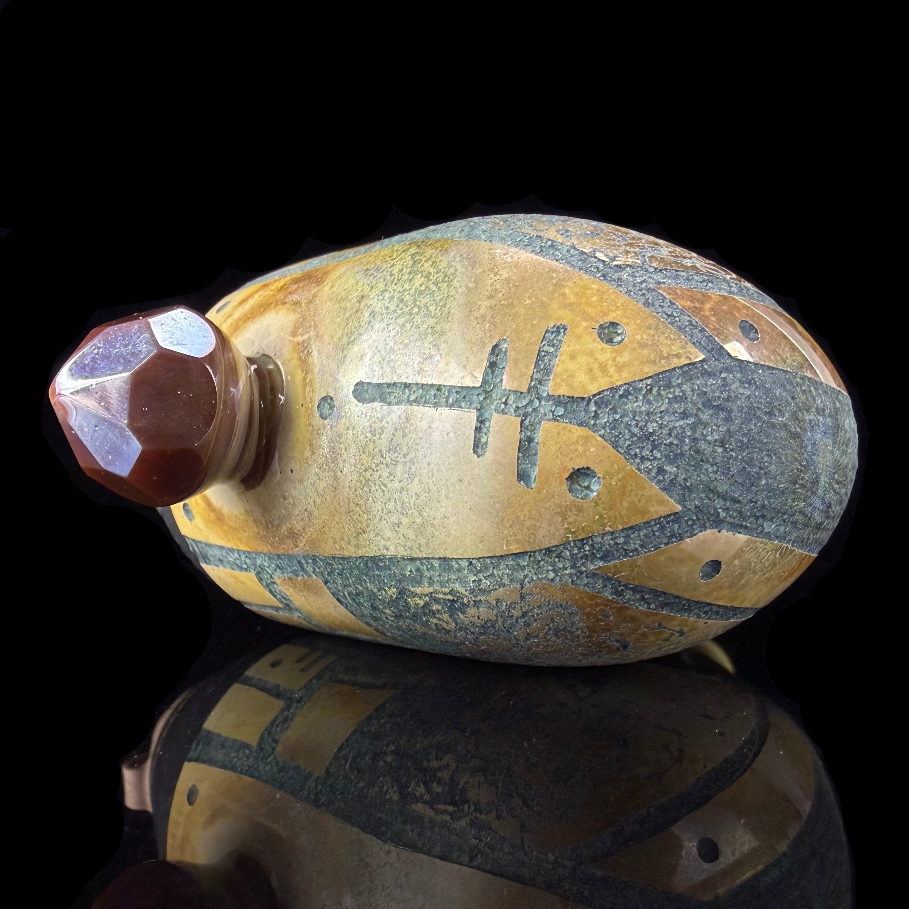 "Mystery Adventurine & Blue Caramel" Hand Carved Proxy Sherlock by Corey Clark