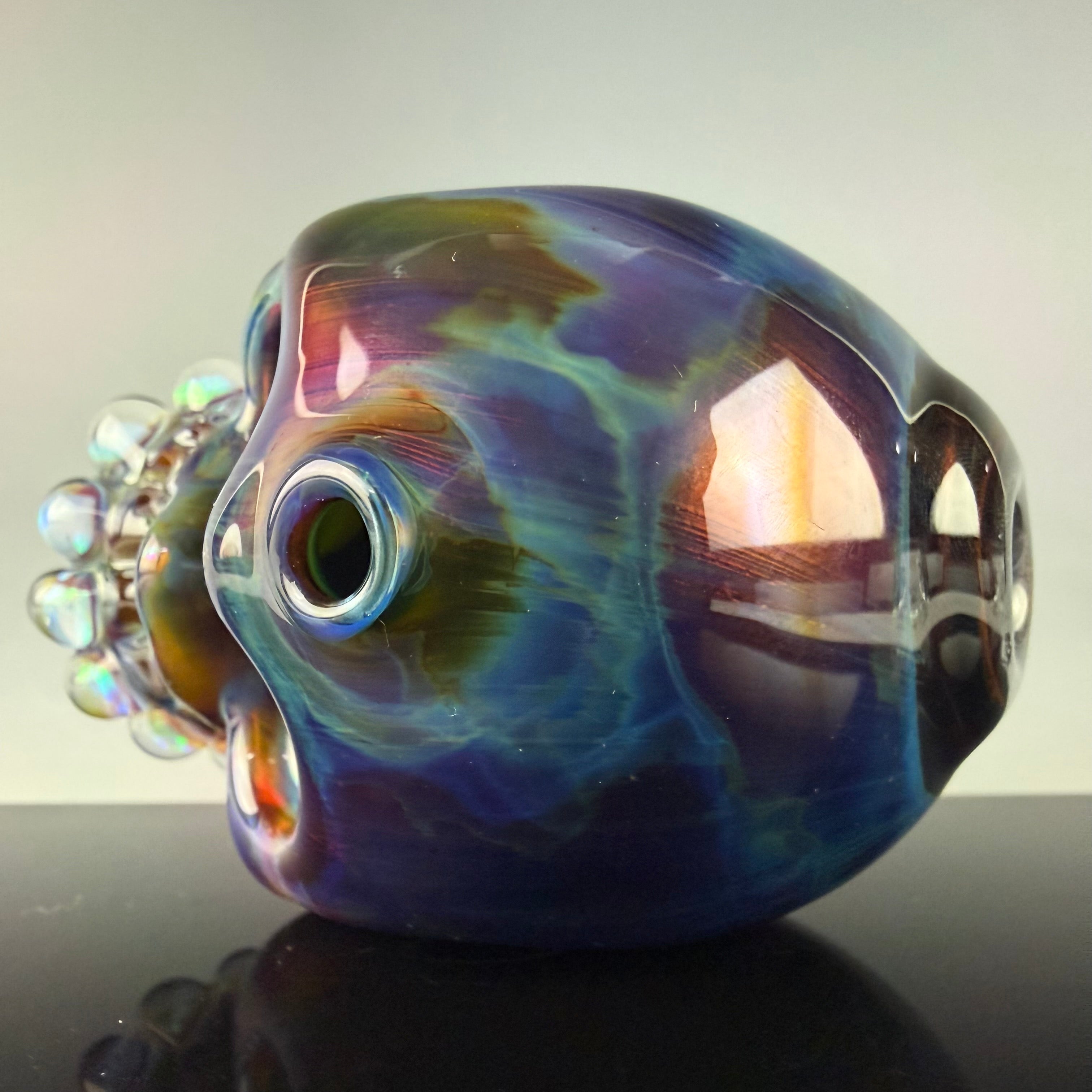 "Amber Purple over Electrum" Skull Shredder by Carsten Carlile