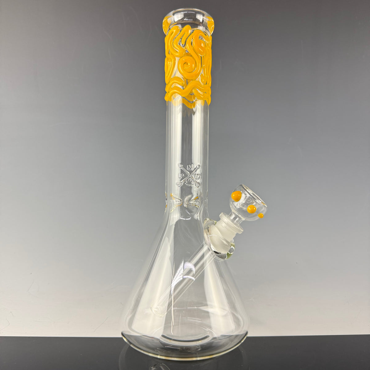 Worked Top 38mm Beaker Waterpipe by Mary Jane's Glass