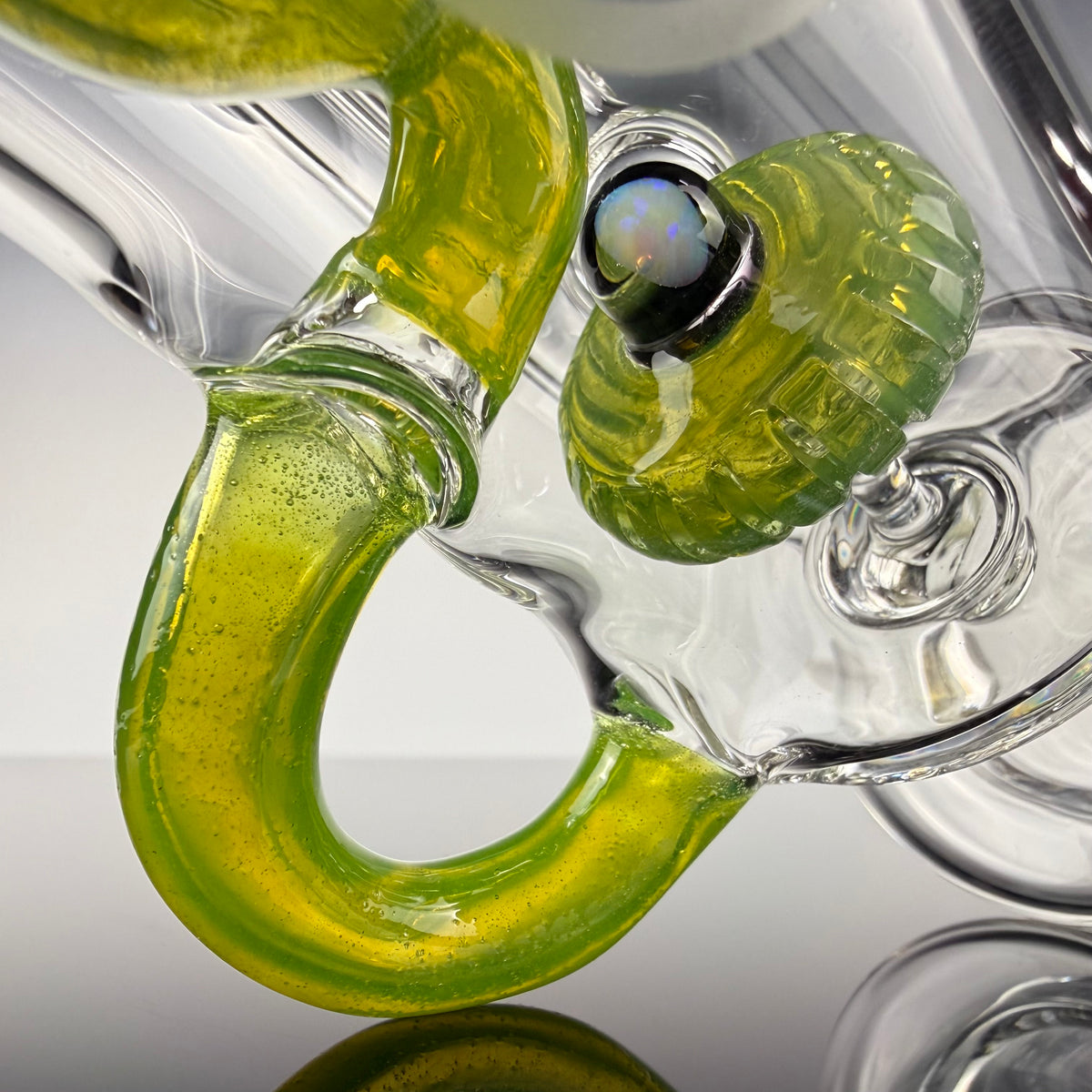 "Lime Drop" Opal Perc Incycler Puffco Top by OJ Flame