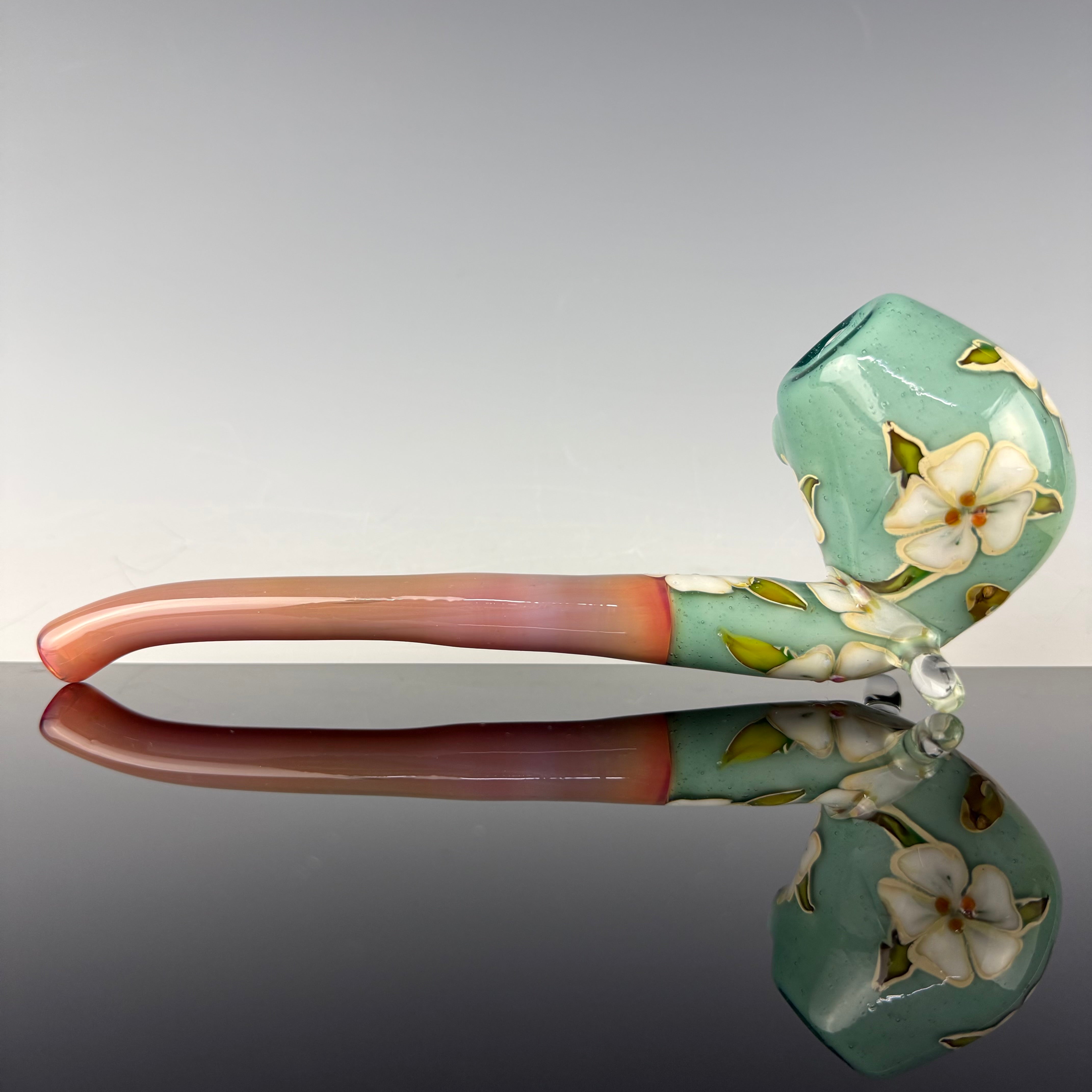 Aqua Azul "Floral" Sherlock by Sarita Glass
