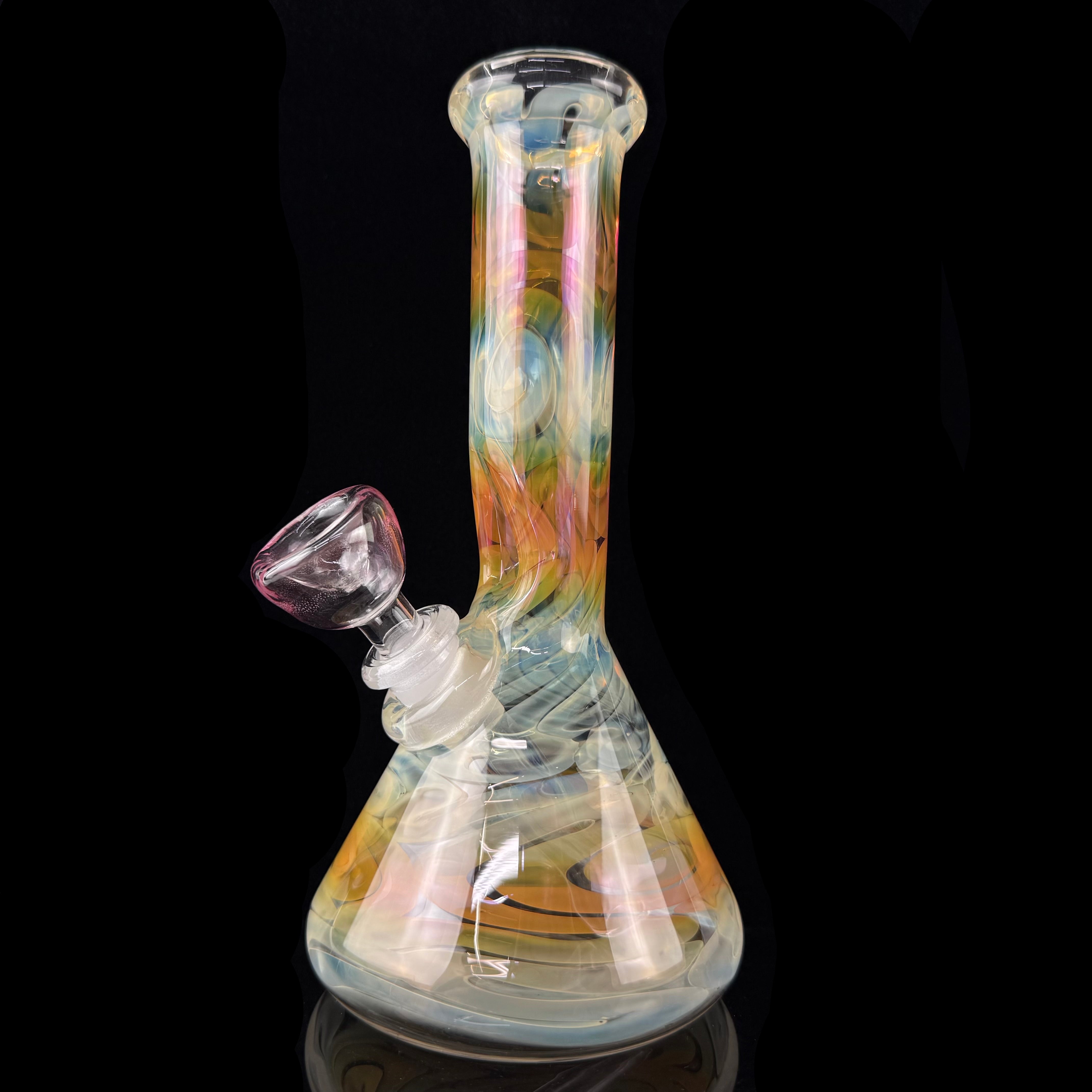 Fully-Gold Fumed 32mm Beaker Waterpipe by Mary Jane's Glass