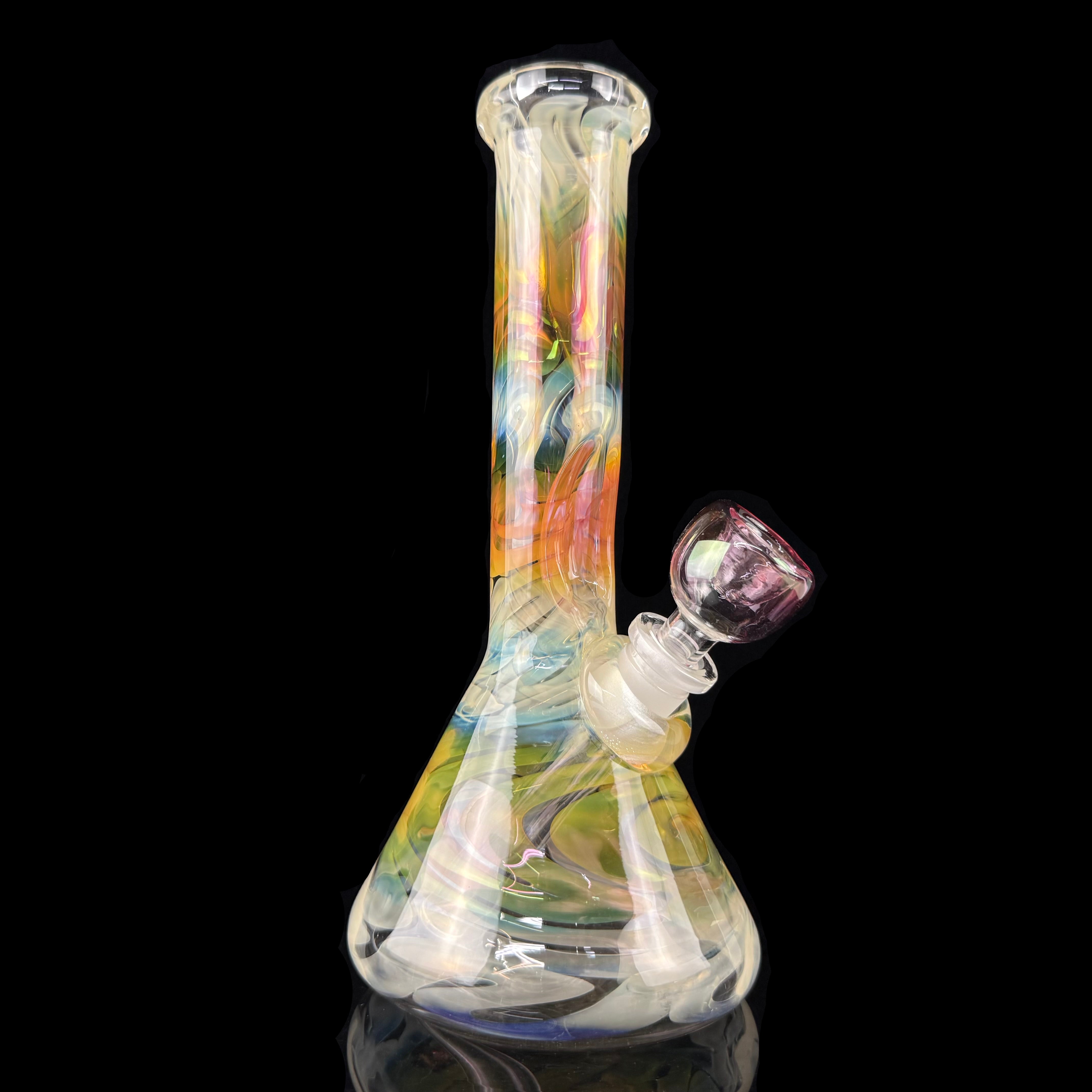 Fully-Gold Fumed 32mm Beaker Waterpipe by Mary Jane's Glass