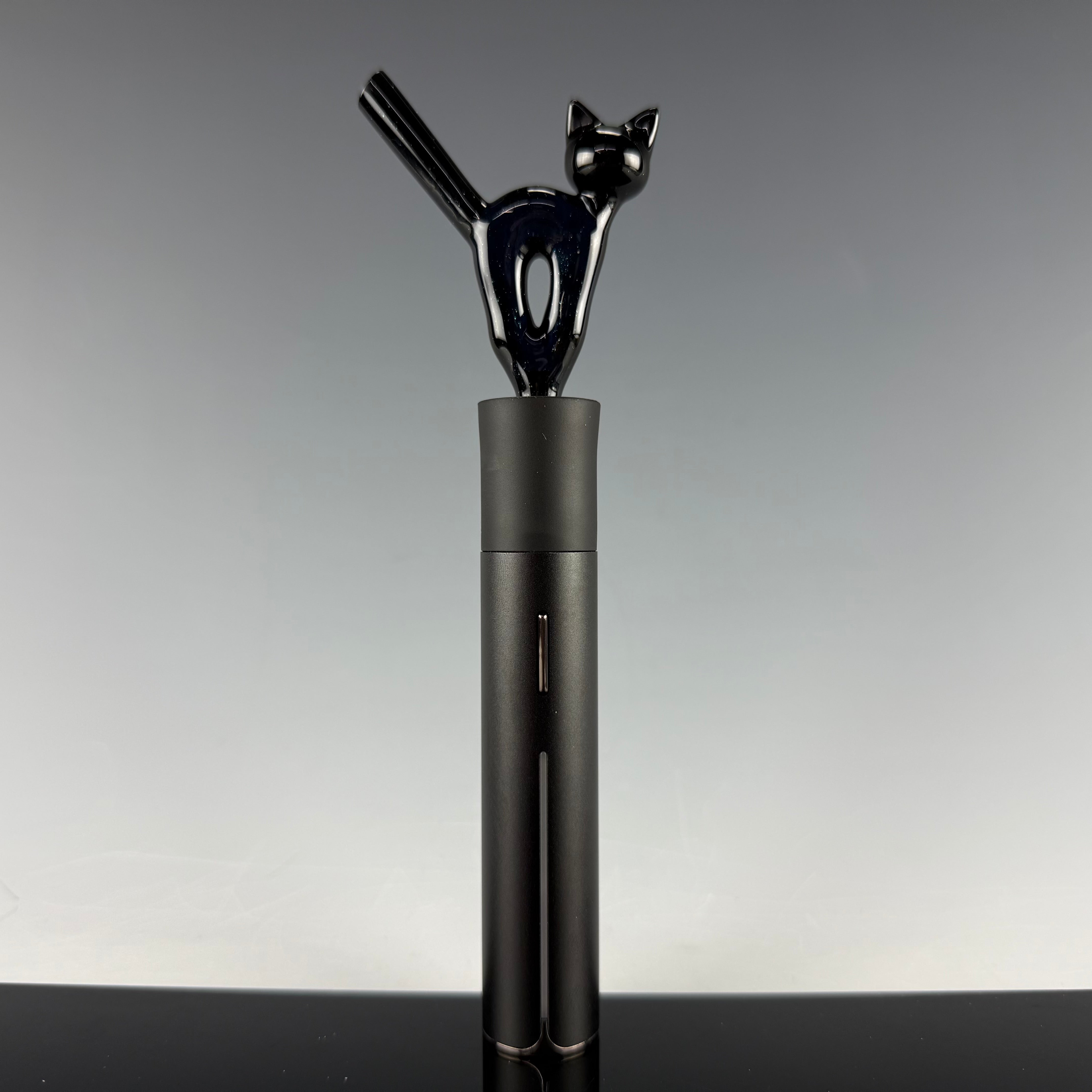"Crushed Opal over Black" Cat Puffco Pivot Mouthpiece by EF Norris