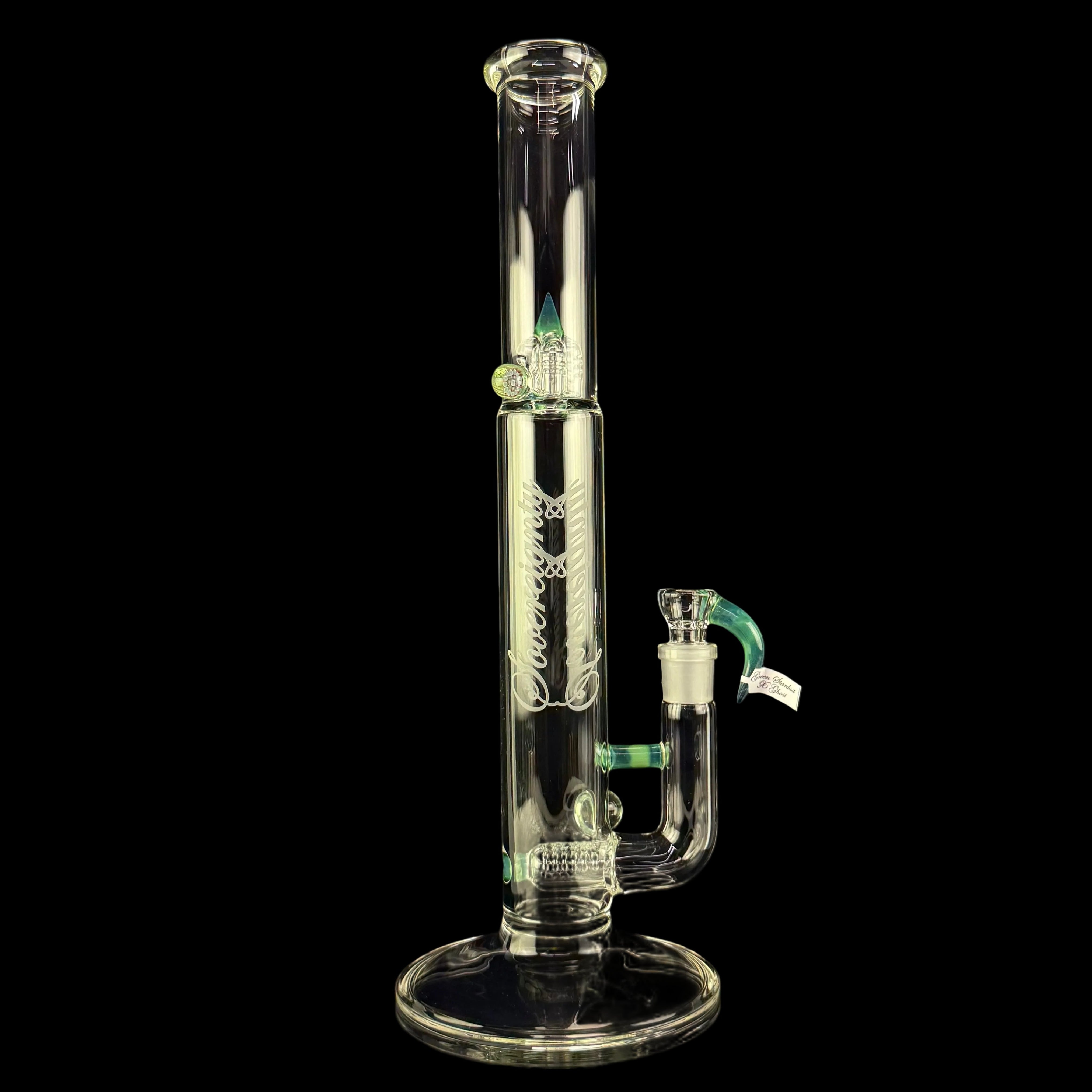 MA "Green Stardust X Ghost" Bishop Stemline 20mm 6 Cut UpGrid + 2 Millies by Sovereignty Glass