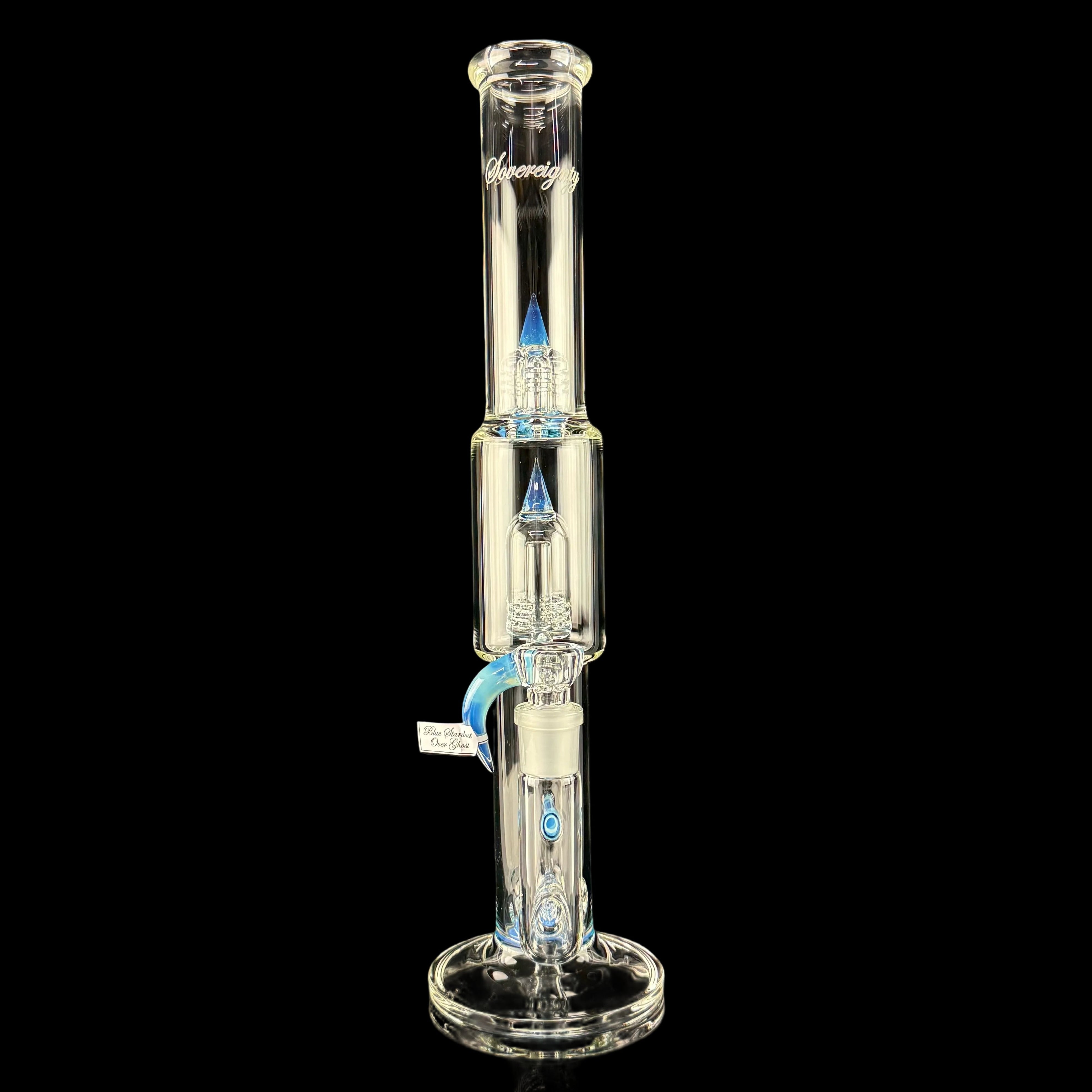 PA "Blue Stardust over Ghost" Mini Grid Dome SN 16mm 6 Cut DownGrid by Sovereignty Glass