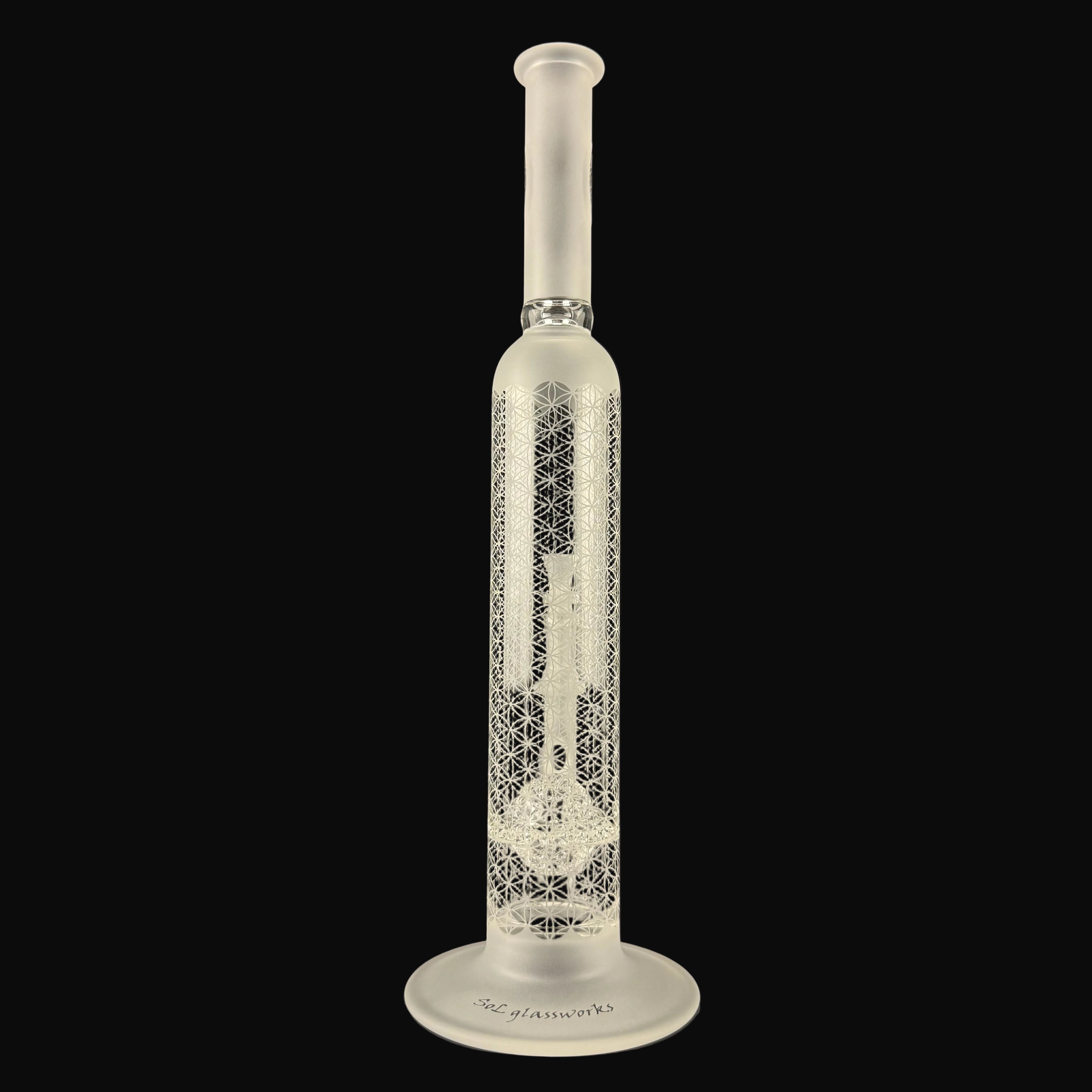 SOL-50 "Sacred G Etched" V3 Lace Sphere V3 by SOL Glassworks