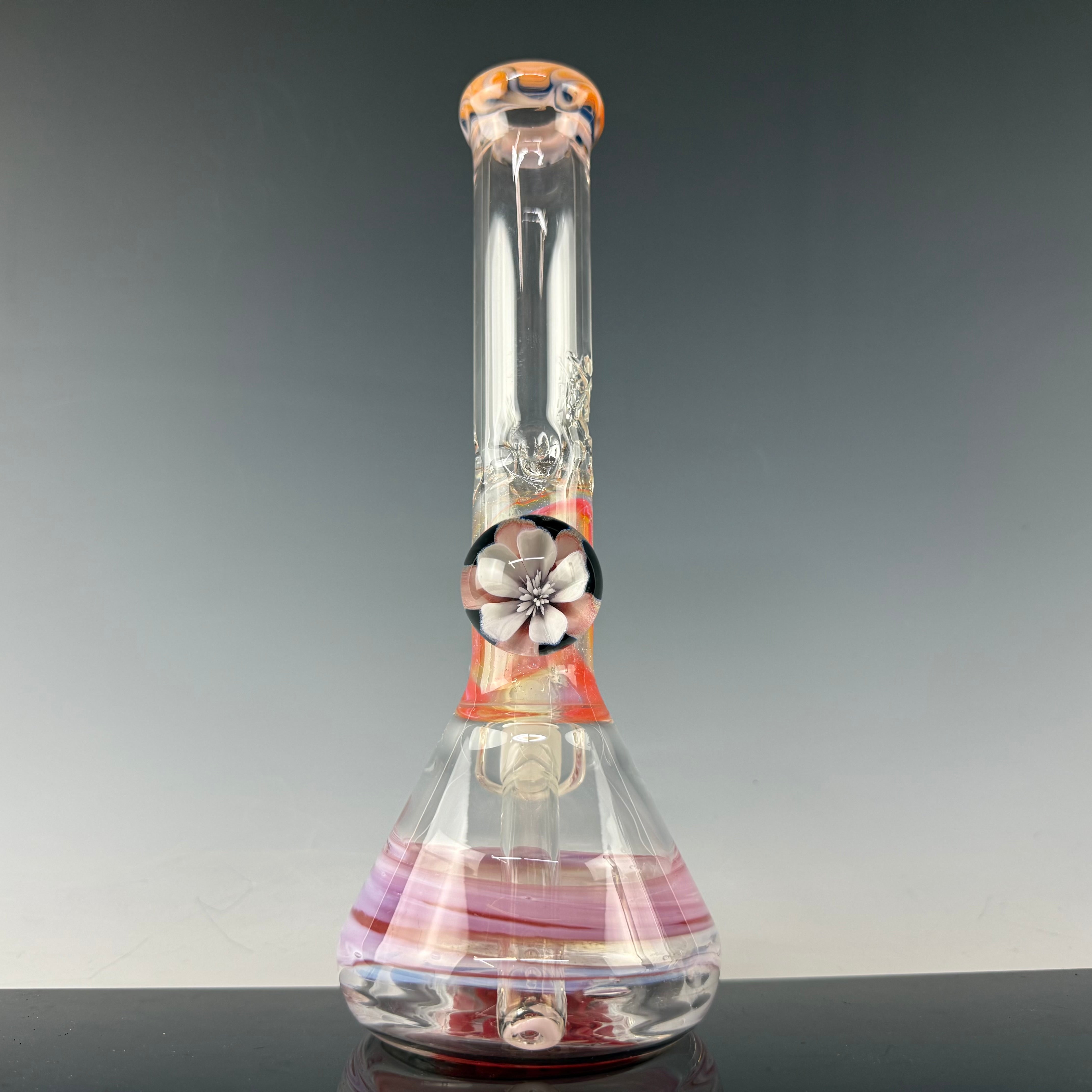 Worked Beaker W/ Implosion Marble #1 by Mary Jane's Glass X Nobody Glass