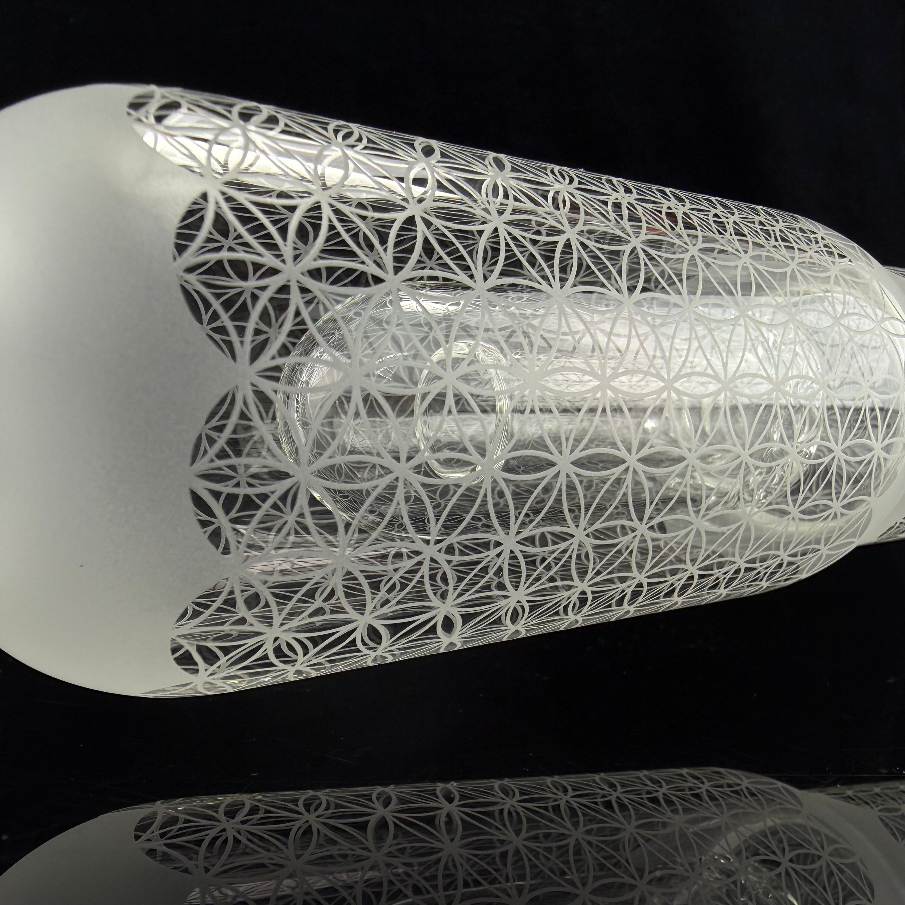 "Sacred G Etched" Dub Lace Sphere V3 by SOL Glassworks