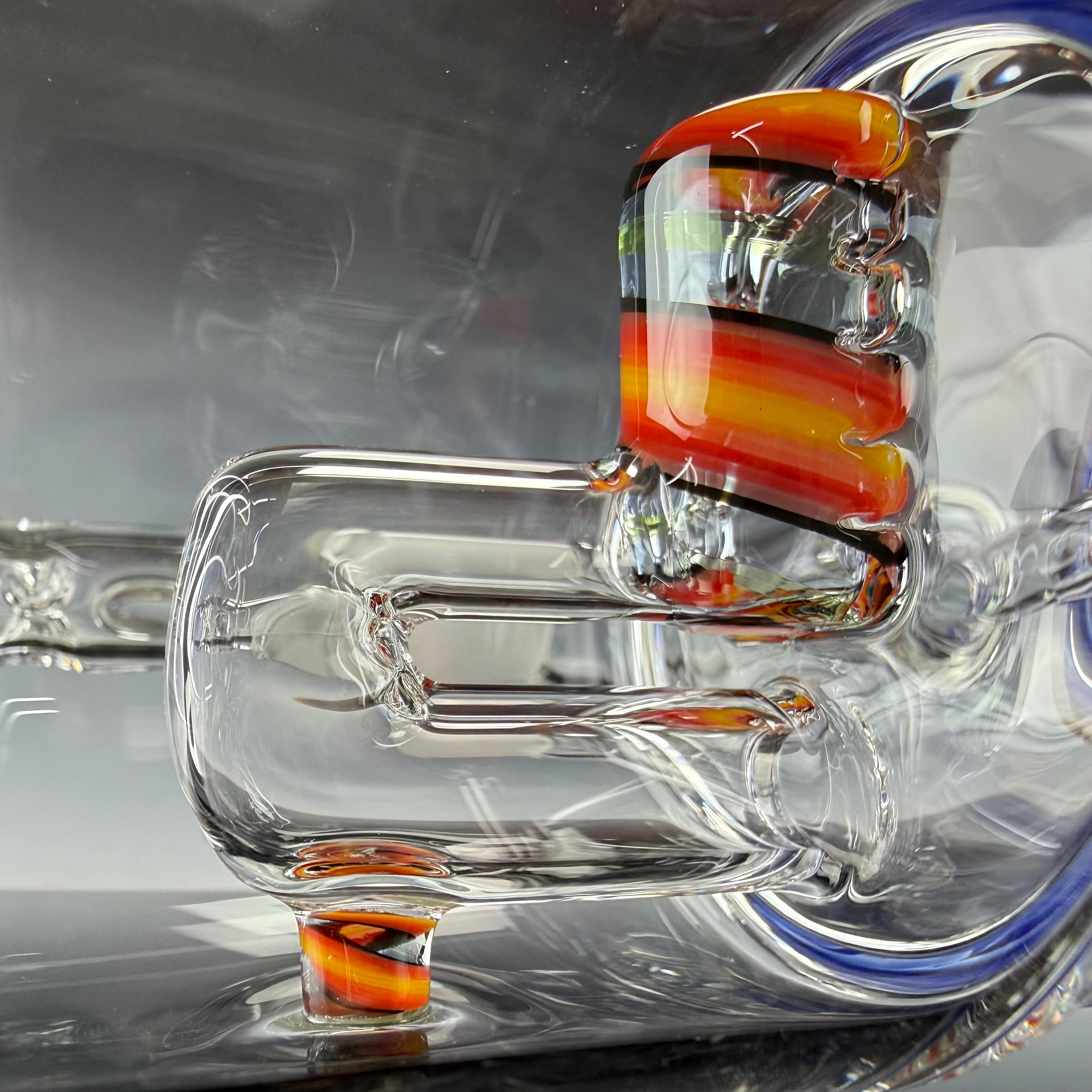 "Blue Cheese" (Full Color Foot & Mouthpiece)  Double Hex by Toro Glass