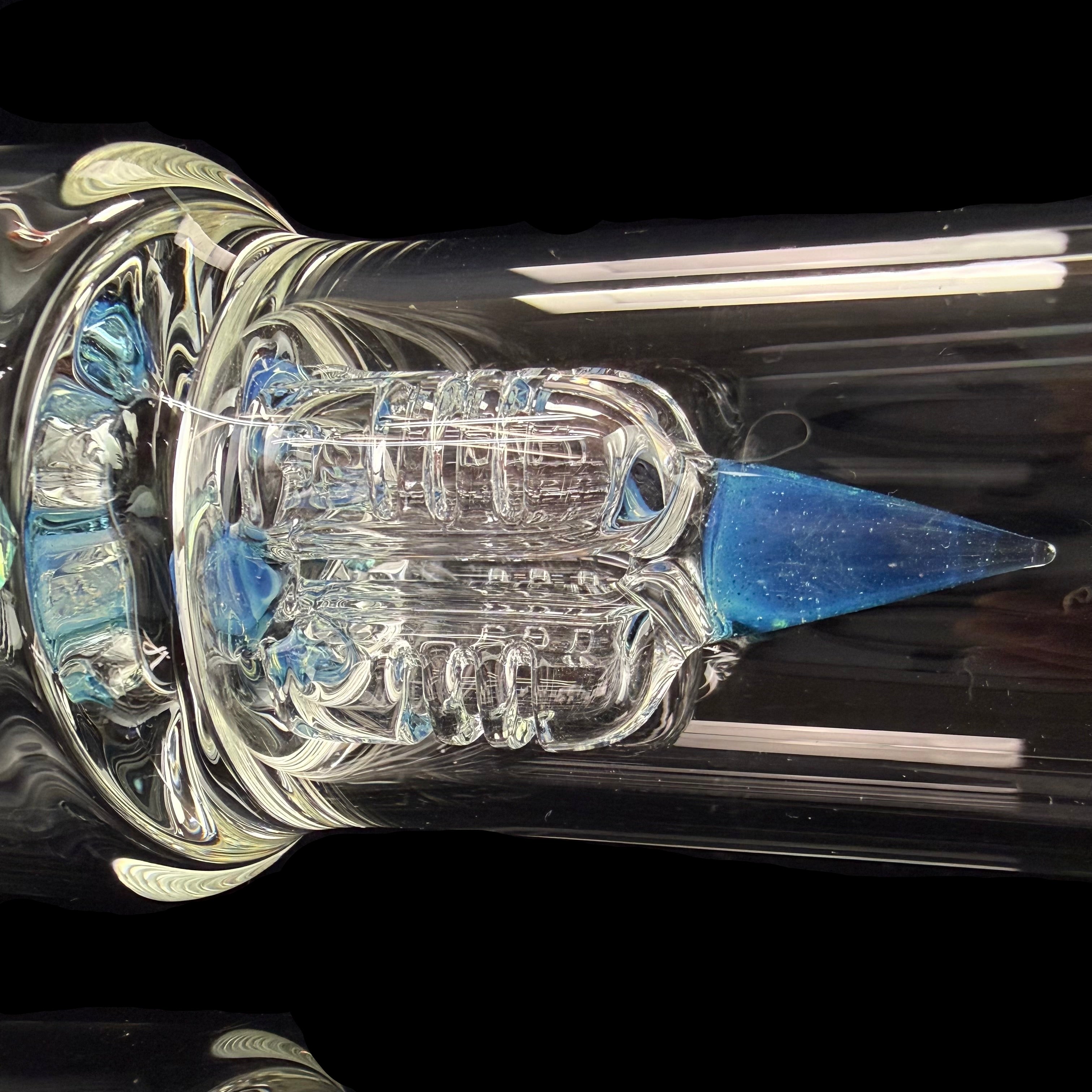 PA "Blue Stardust over Ghost" Mini Grid Dome SN 16mm 6 Cut DownGrid by Sovereignty Glass