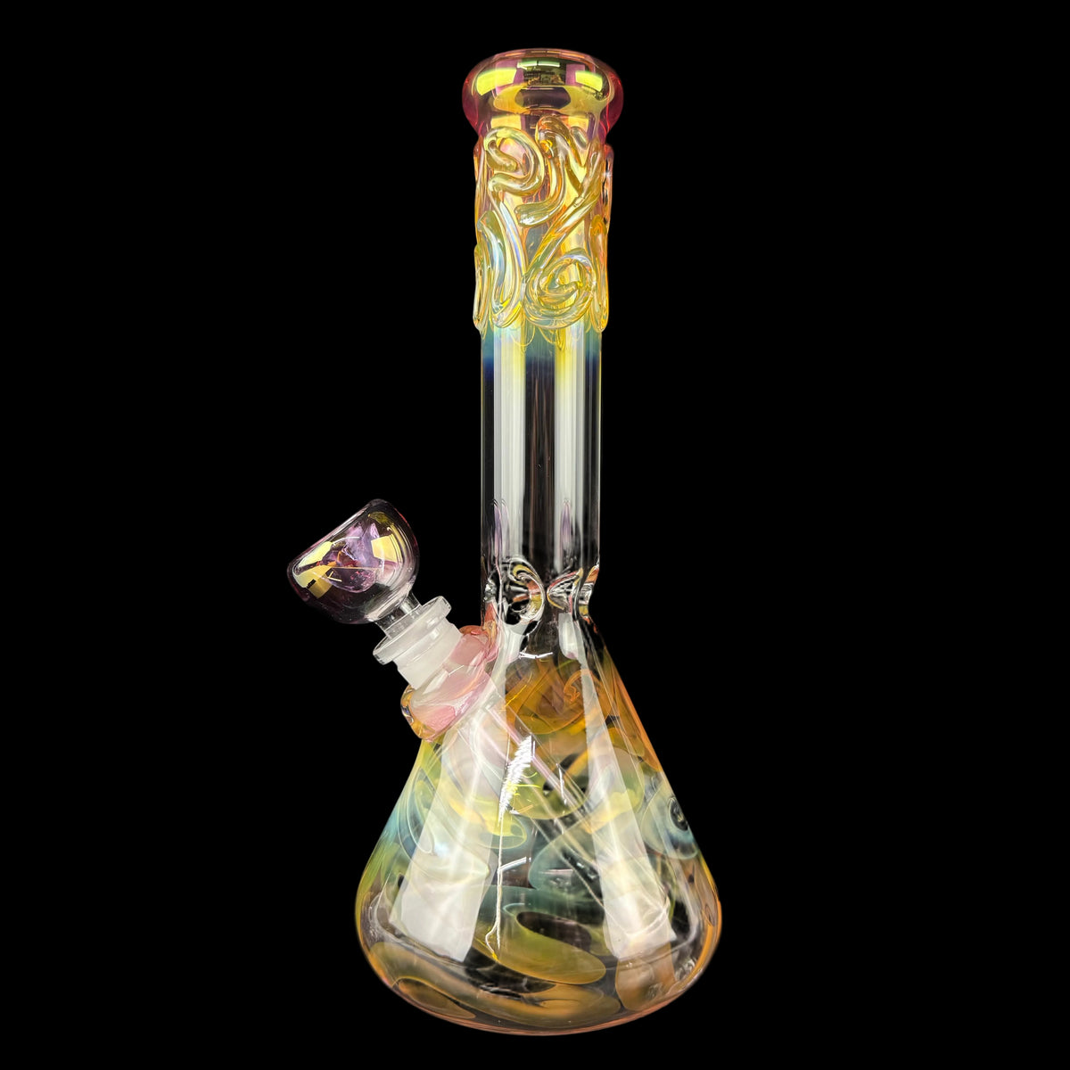 Gold Fumed 32mm Beaker Waterpipe by Mary Jane's Glass