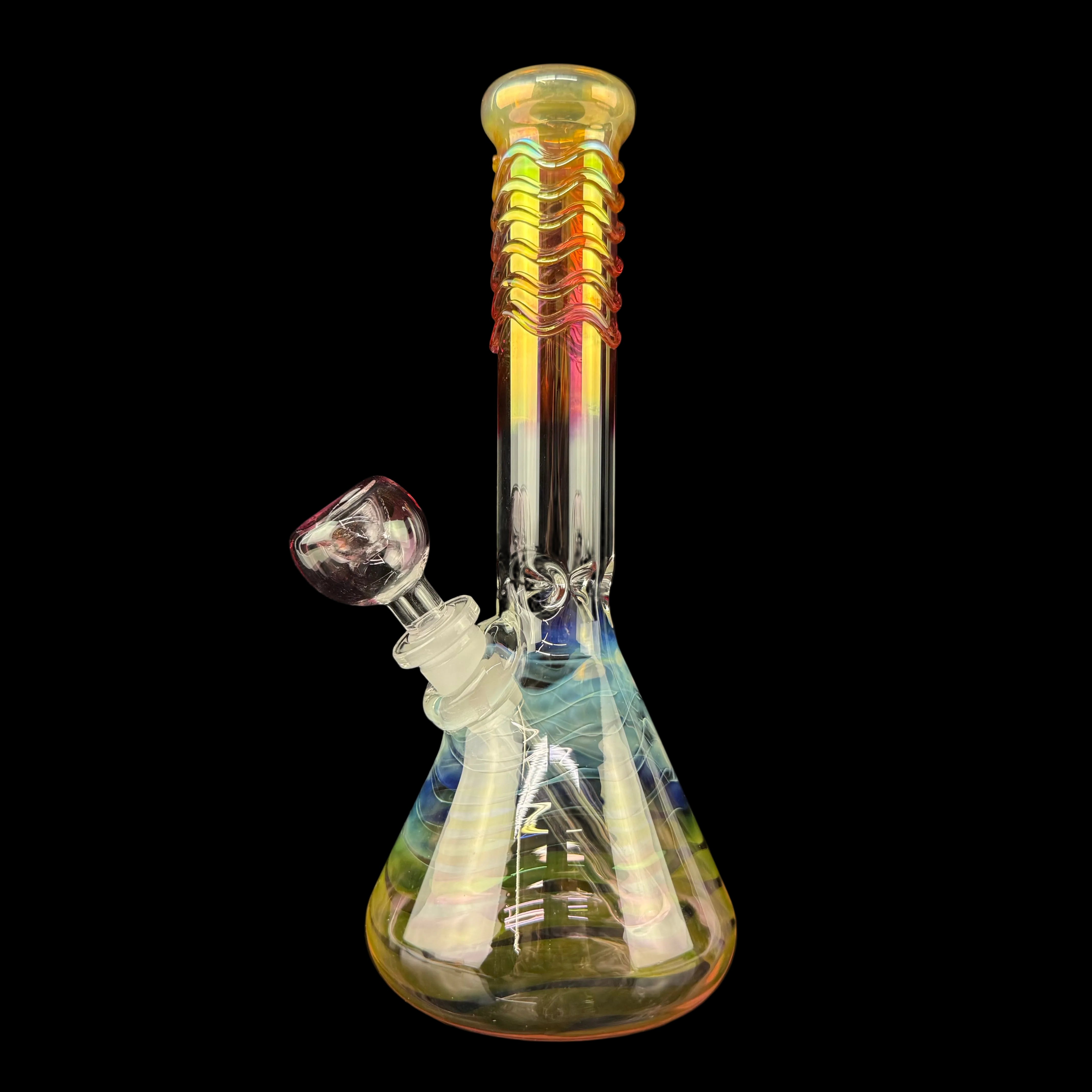 Gold Fumed 32mm Beaker Waterpipe by Mary Jane's Glass