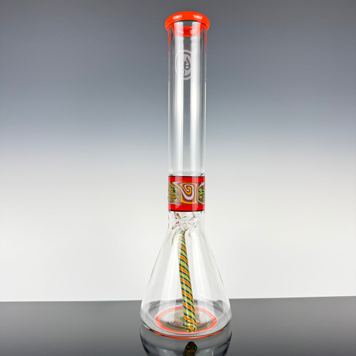"Burnt Orange" Sectional 16" Wig Wag Beaker by OJ Flame